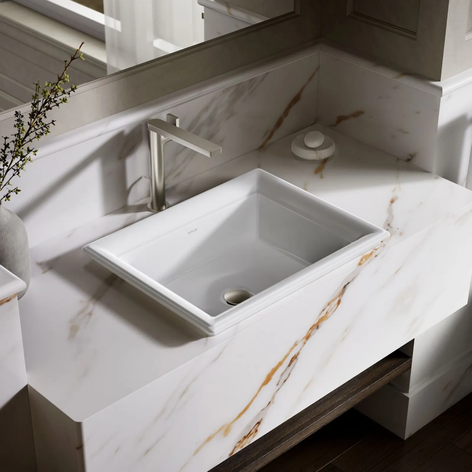 21" rectangular drop-in bathroom sink^Kohler