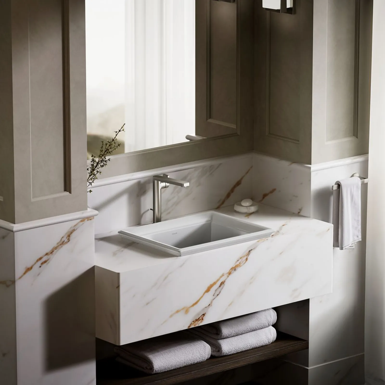 21" rectangular drop-in bathroom sink^Kohler