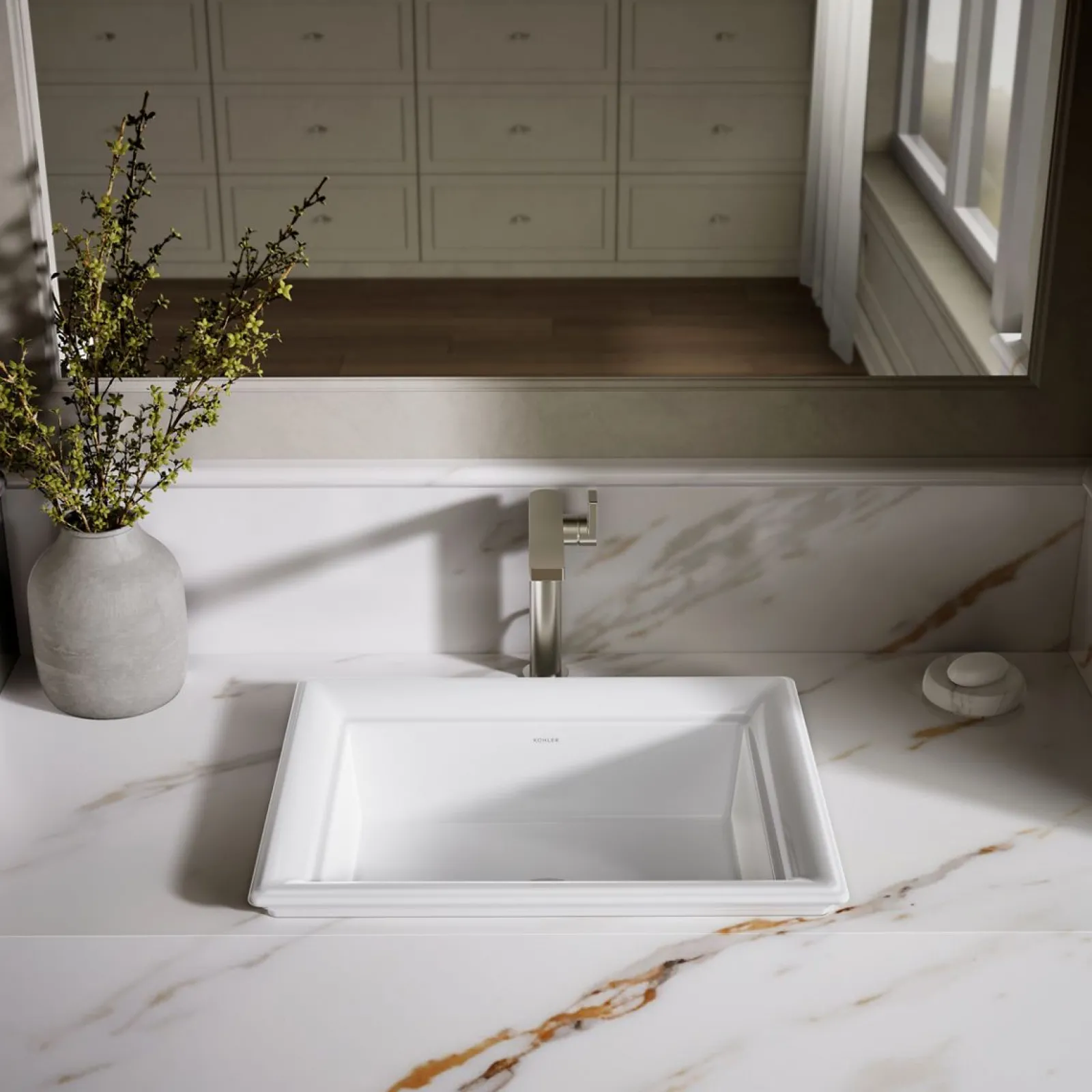 21" rectangular drop-in bathroom sink^Kohler