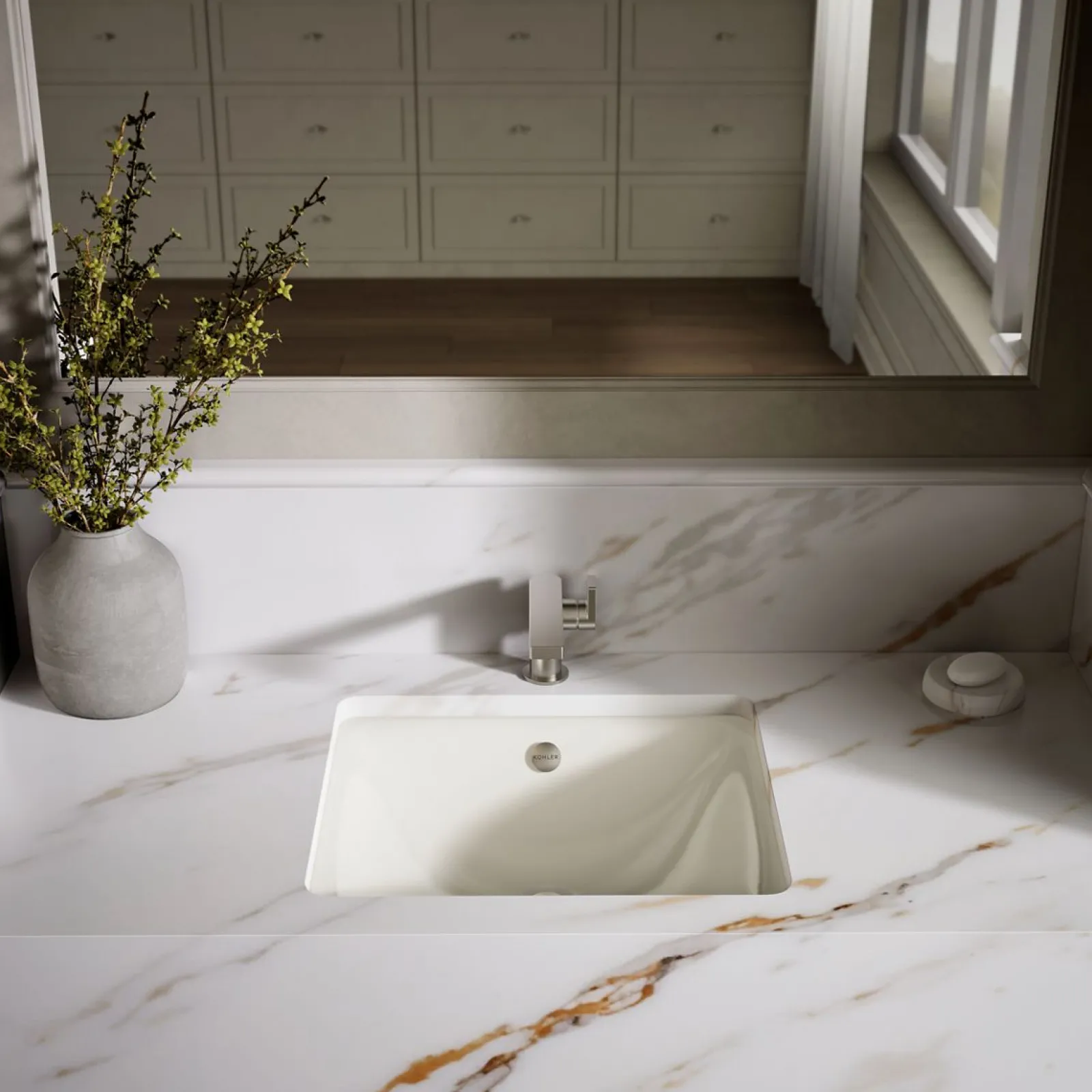 18-1/2" rectangular drop-in/undermount bathroom sink^Kohler Discount