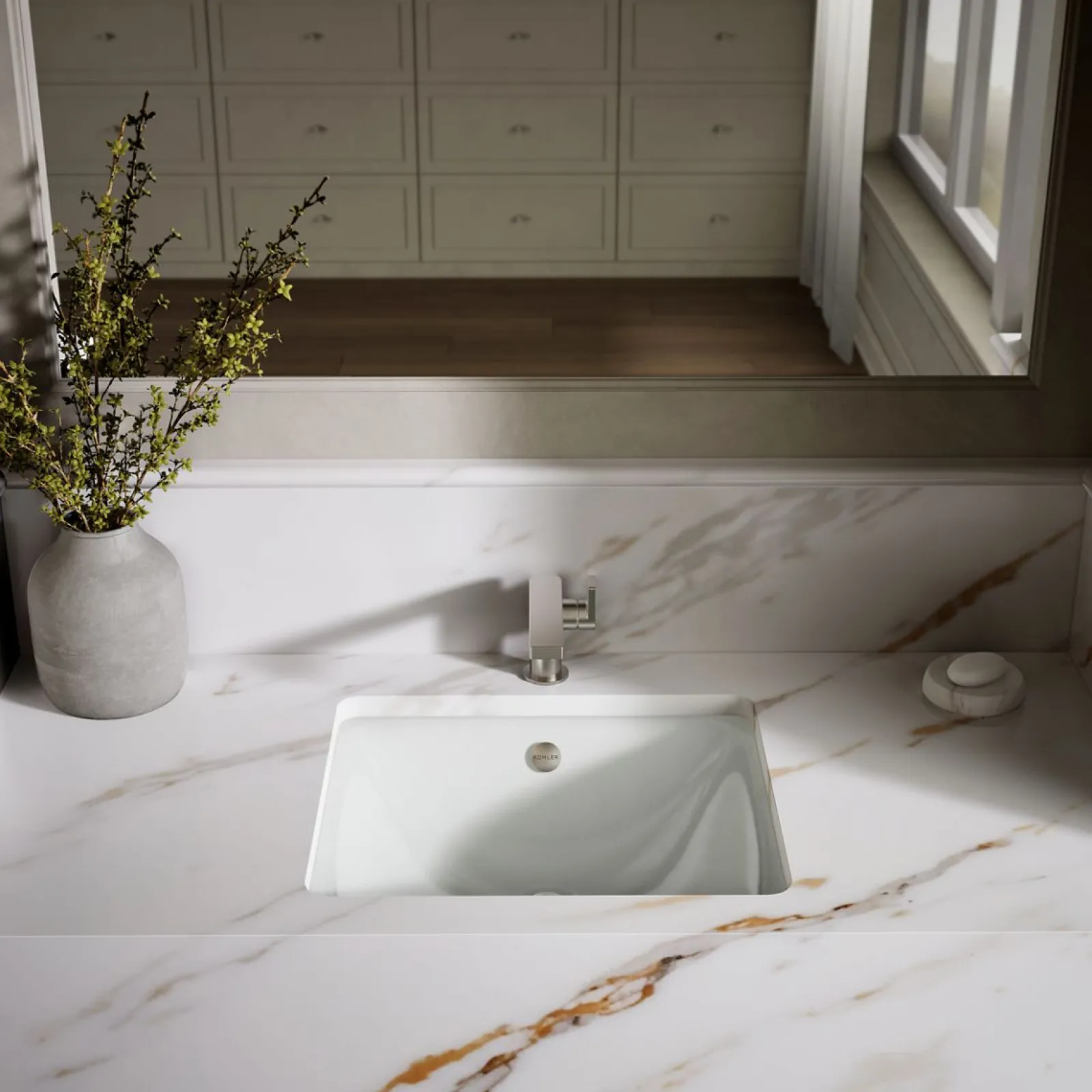 18-1/2" rectangular drop-in/undermount bathroom sink^Kohler Discount
