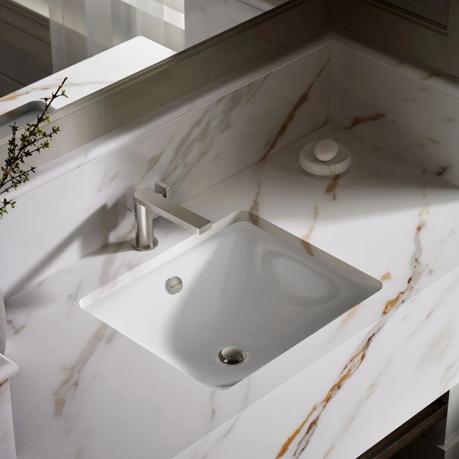 18-1/2" rectangular drop-in/undermount bathroom sink^Kohler Discount