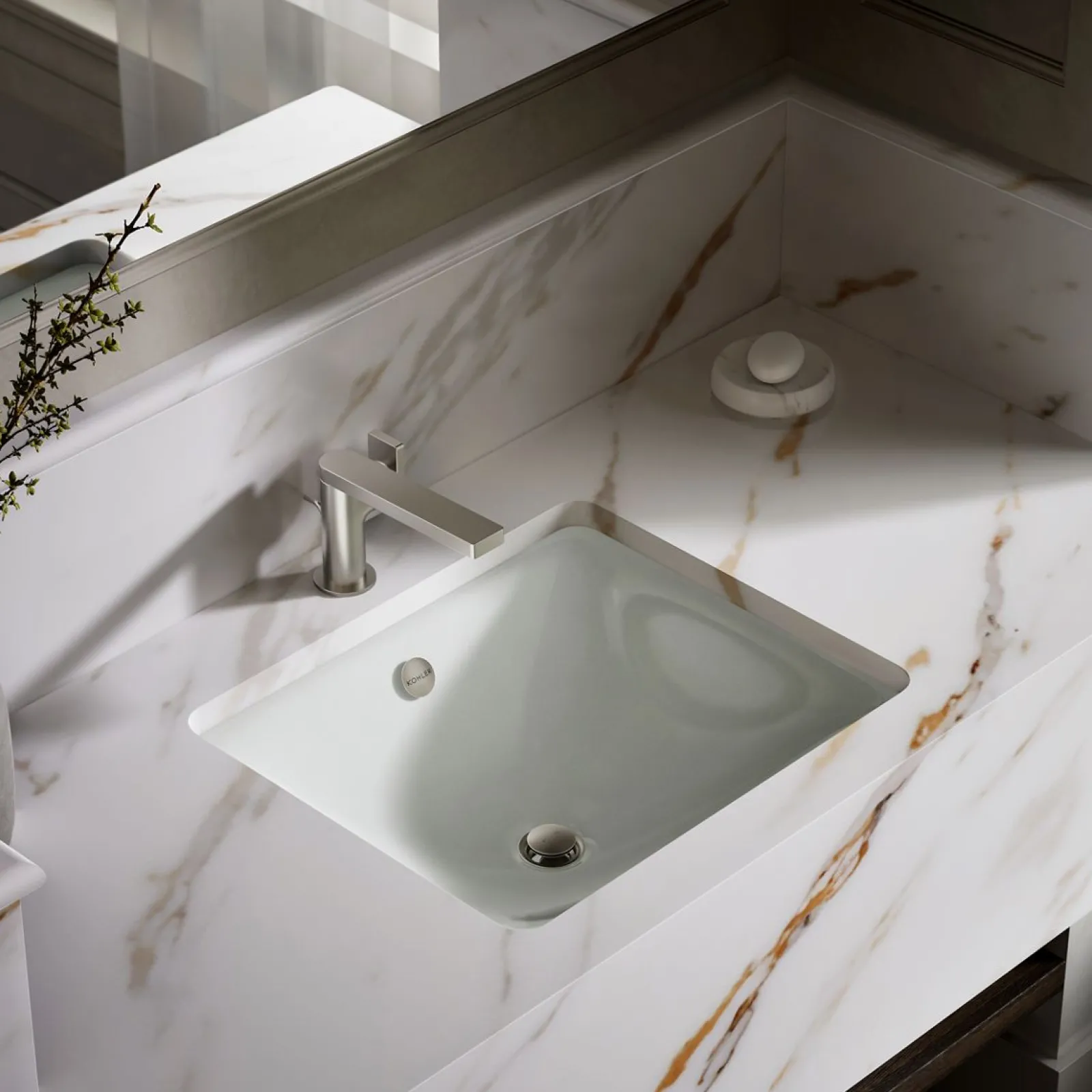 18-1/2" rectangular drop-in/undermount bathroom sink^Kohler Discount