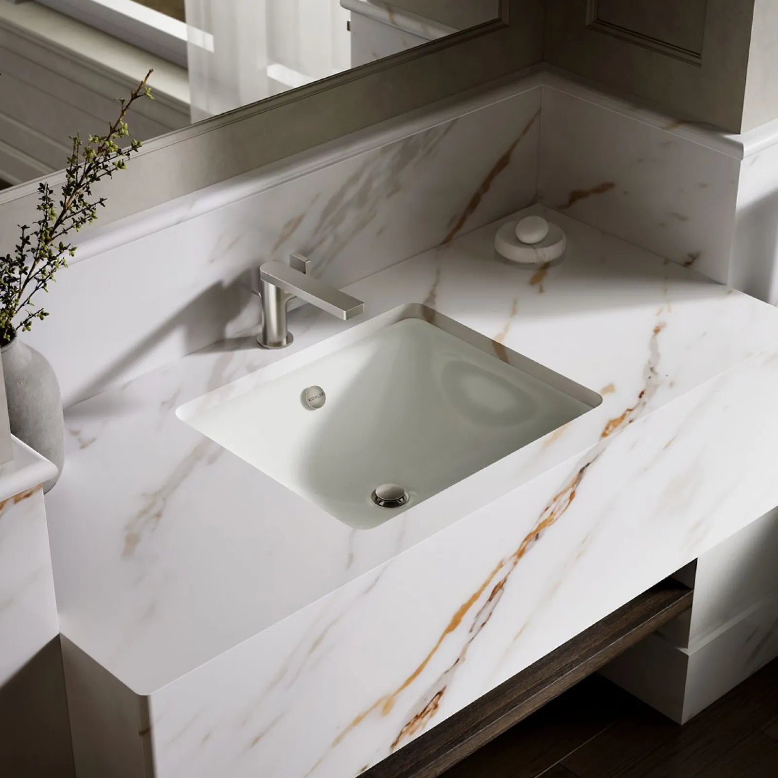 18-1/2" rectangular drop-in/undermount bathroom sink^Kohler Discount