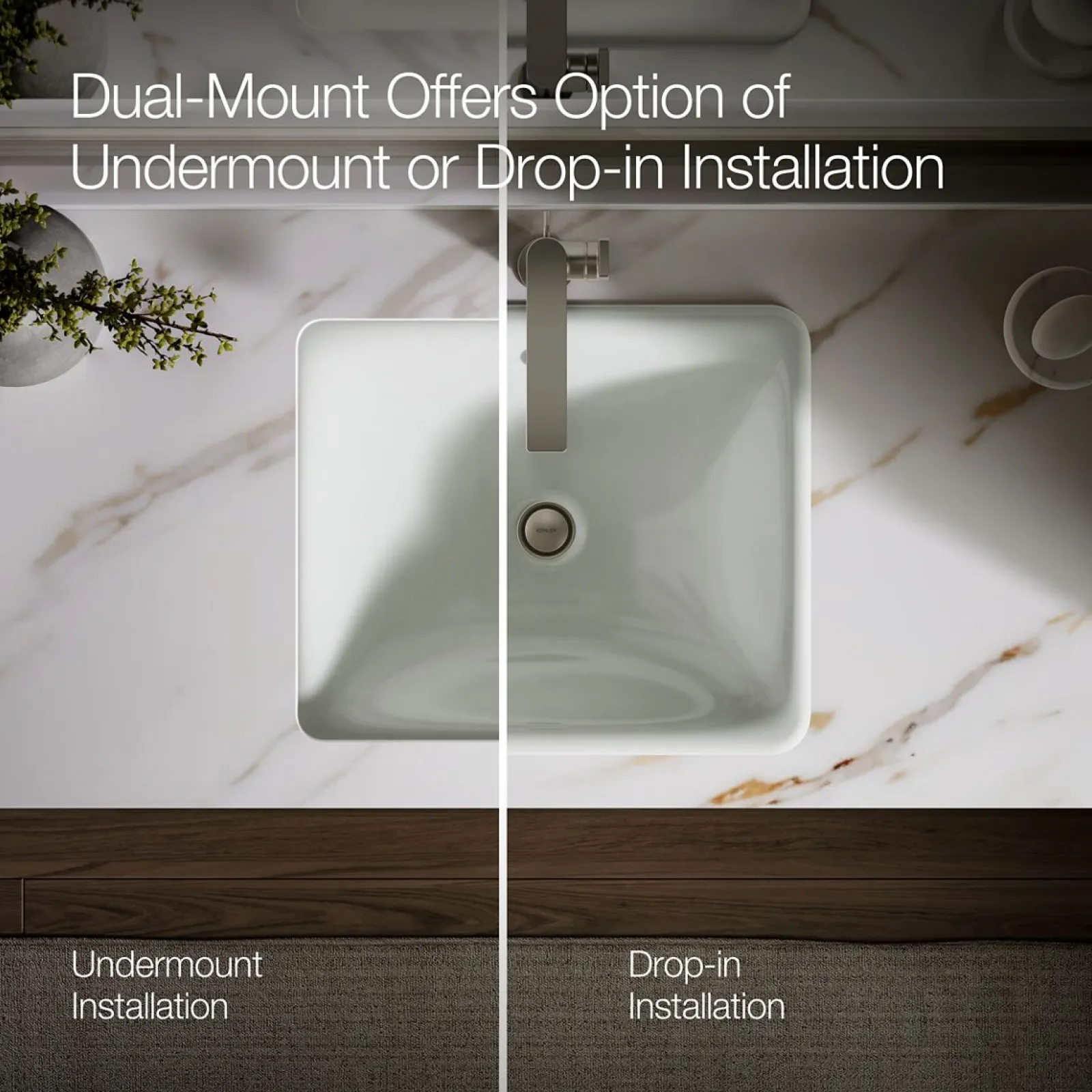 18-1/2" rectangular drop-in/undermount bathroom sink^Kohler Discount