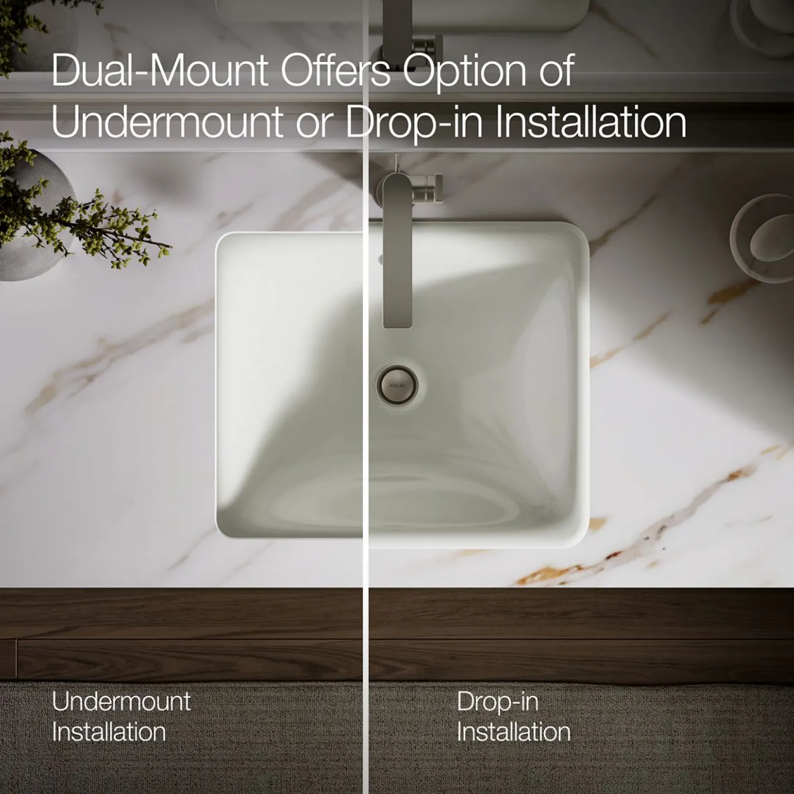 18-1/2" rectangular drop-in/undermount bathroom sink^Kohler Discount