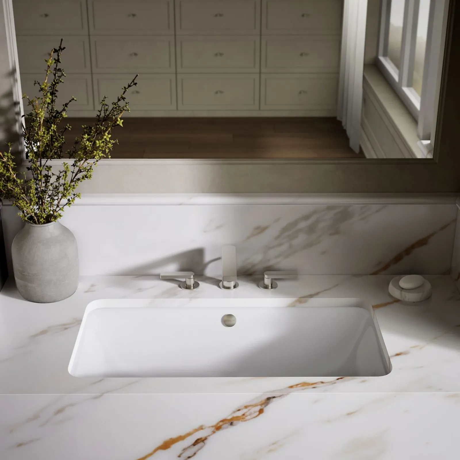 30" rectangular drop-in/undermount bathroom sink^Kohler