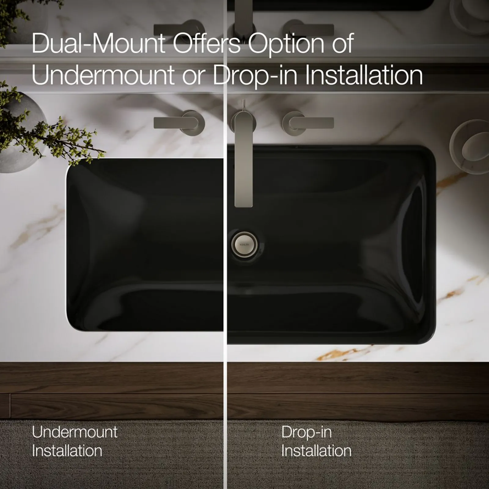 30" rectangular drop-in/undermount bathroom sink^Kohler