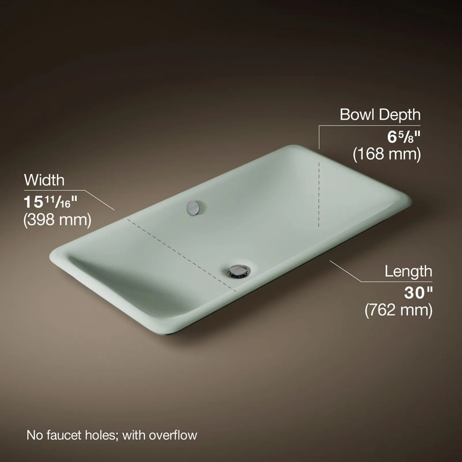 30" rectangular drop-in / undermount / vessel bathroom sink^Kohler New