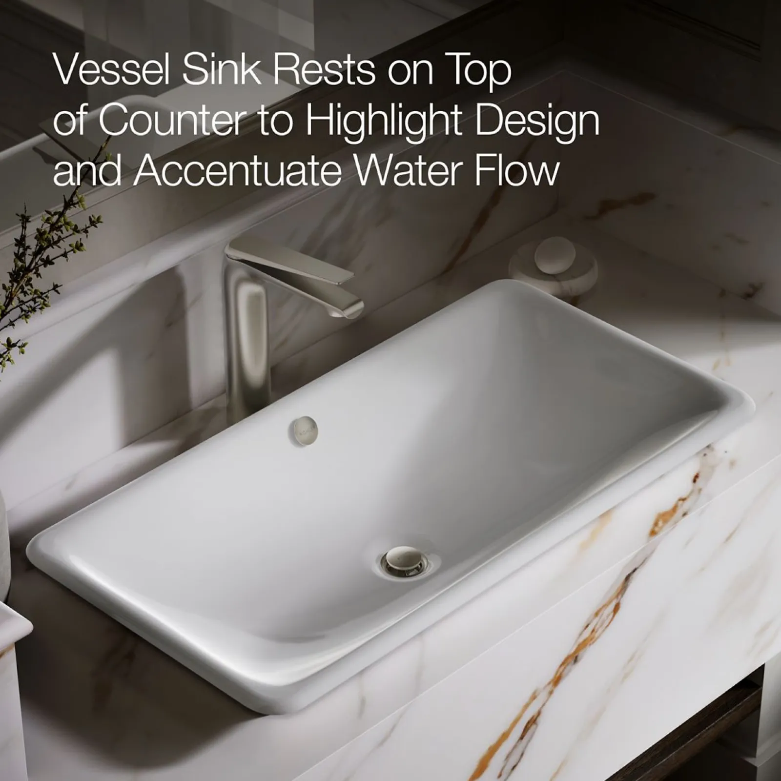 30" rectangular drop-in/undermount/vessel bathroom sink with Iron Black painted underside^Kohler Online