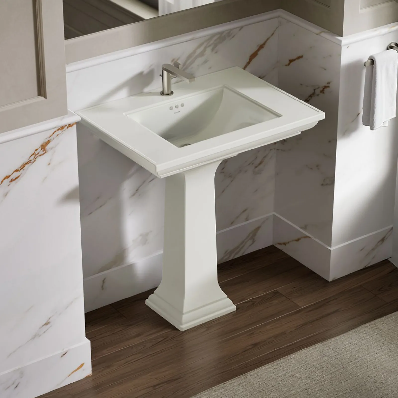 30-3/4" rectangular pedestal bathroom sink^Kohler Hot