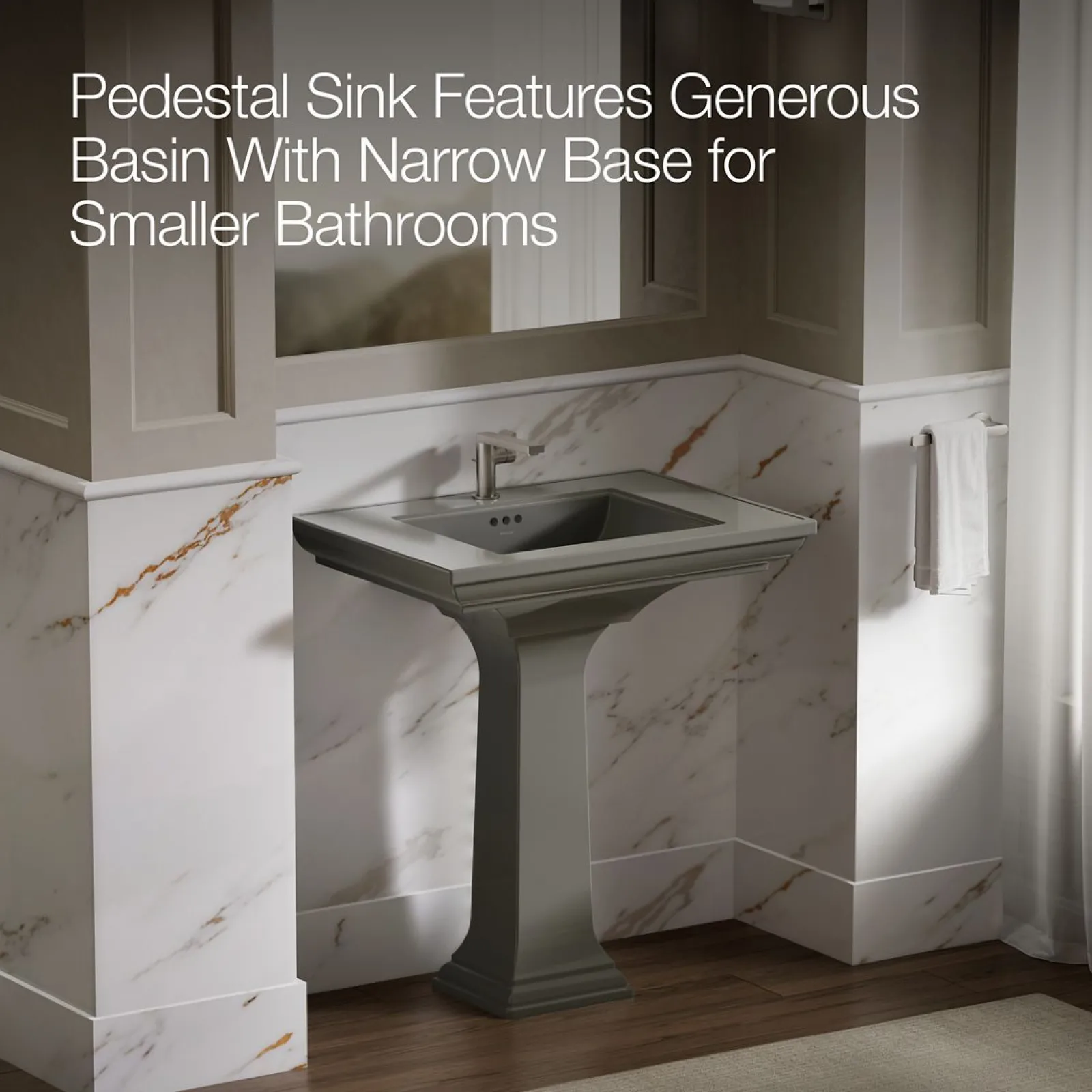 30-3/4" rectangular pedestal bathroom sink^Kohler Hot