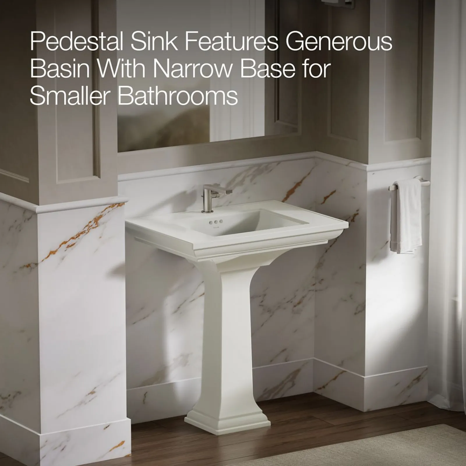 30-3/4" rectangular pedestal bathroom sink^Kohler Hot