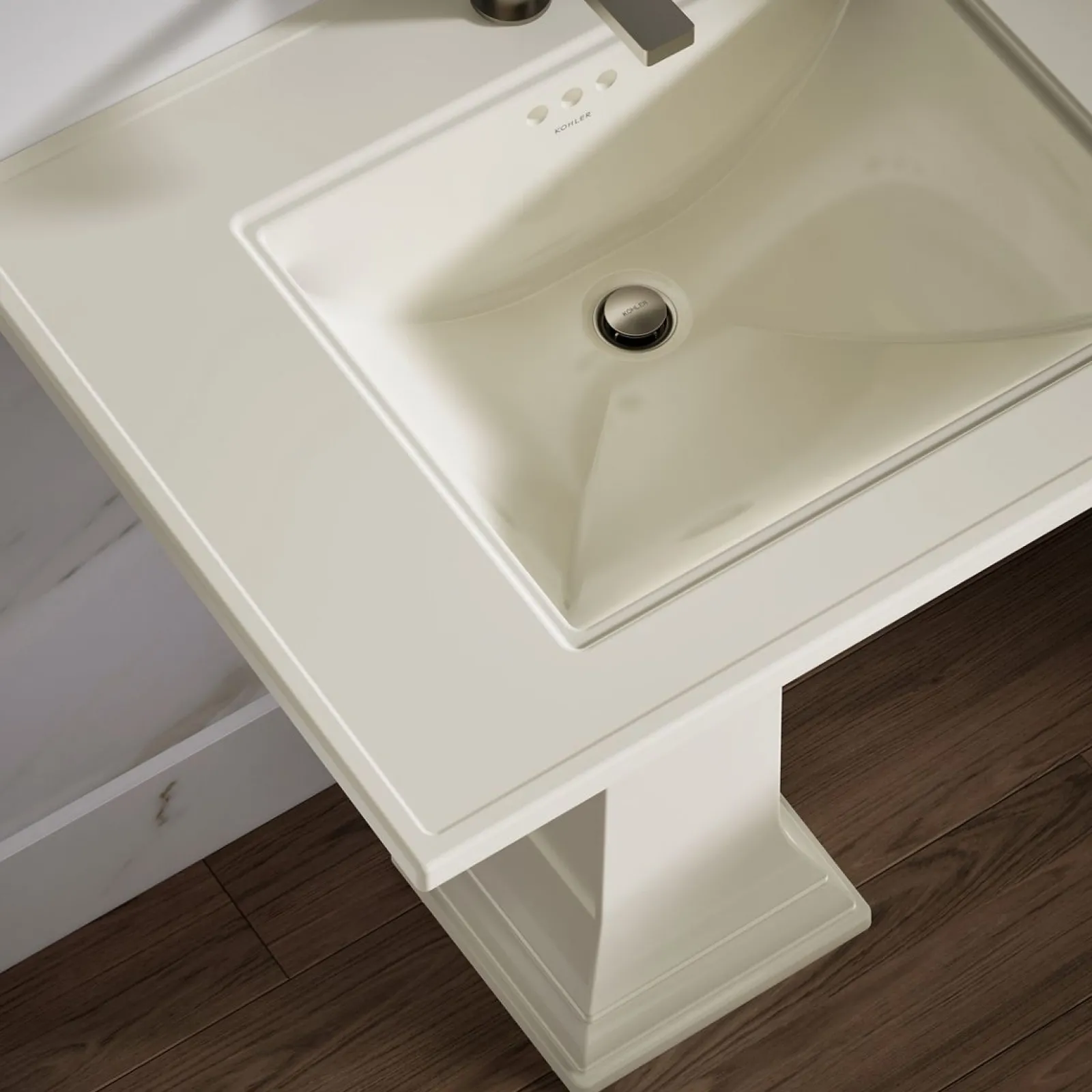 30-3/4" rectangular pedestal bathroom sink^Kohler Hot