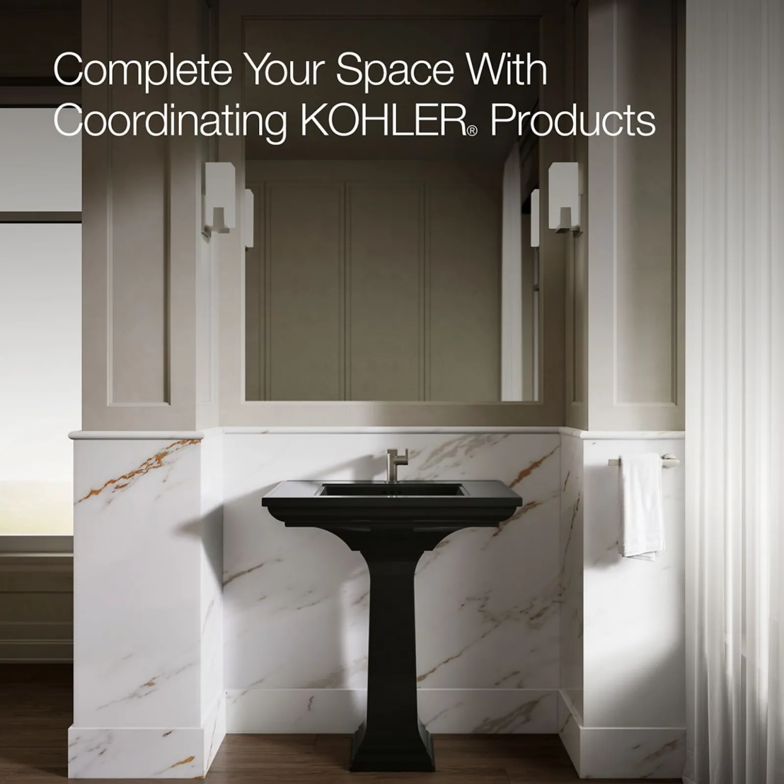 30-3/4" rectangular pedestal bathroom sink^Kohler Hot