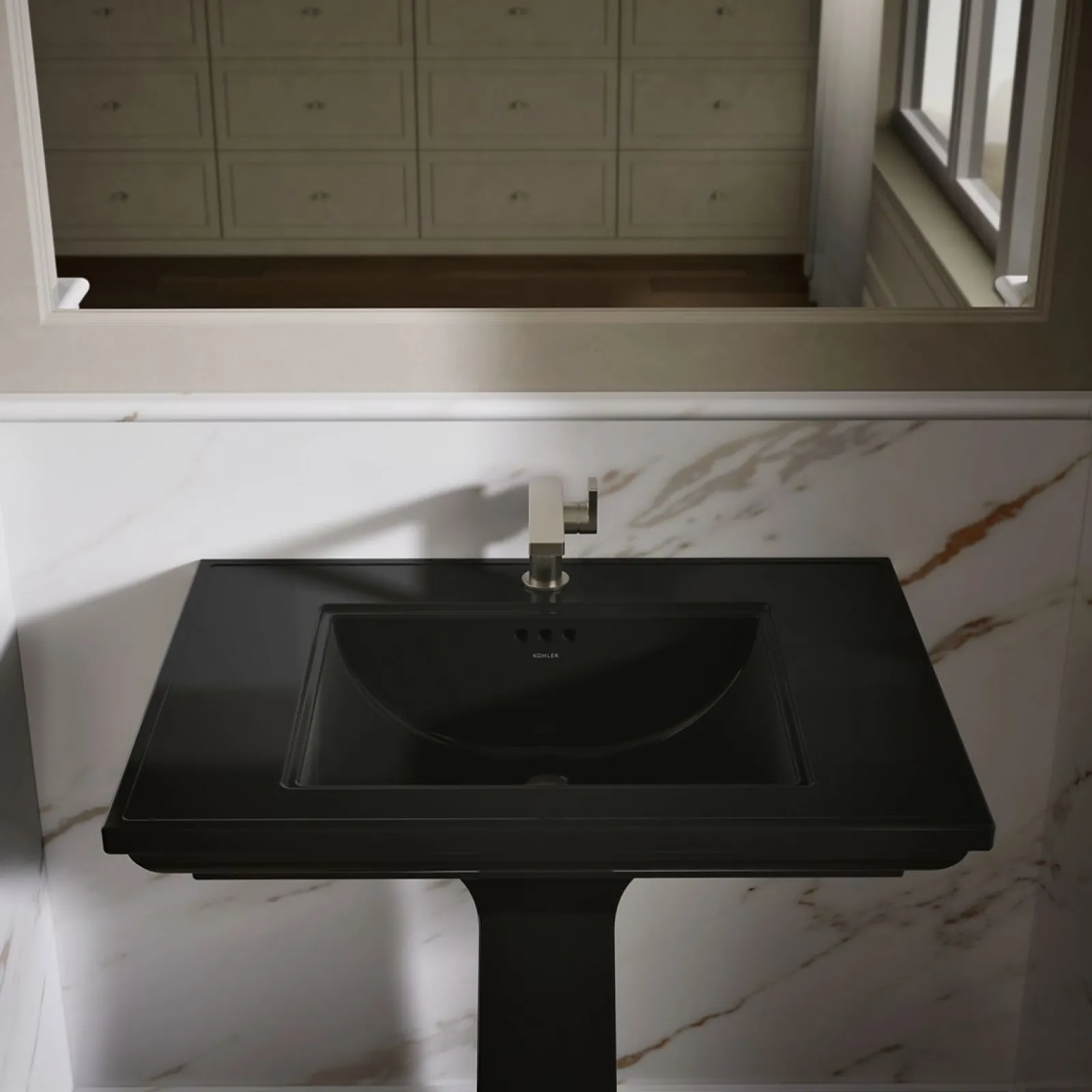 30-3/4" rectangular pedestal bathroom sink^Kohler Hot
