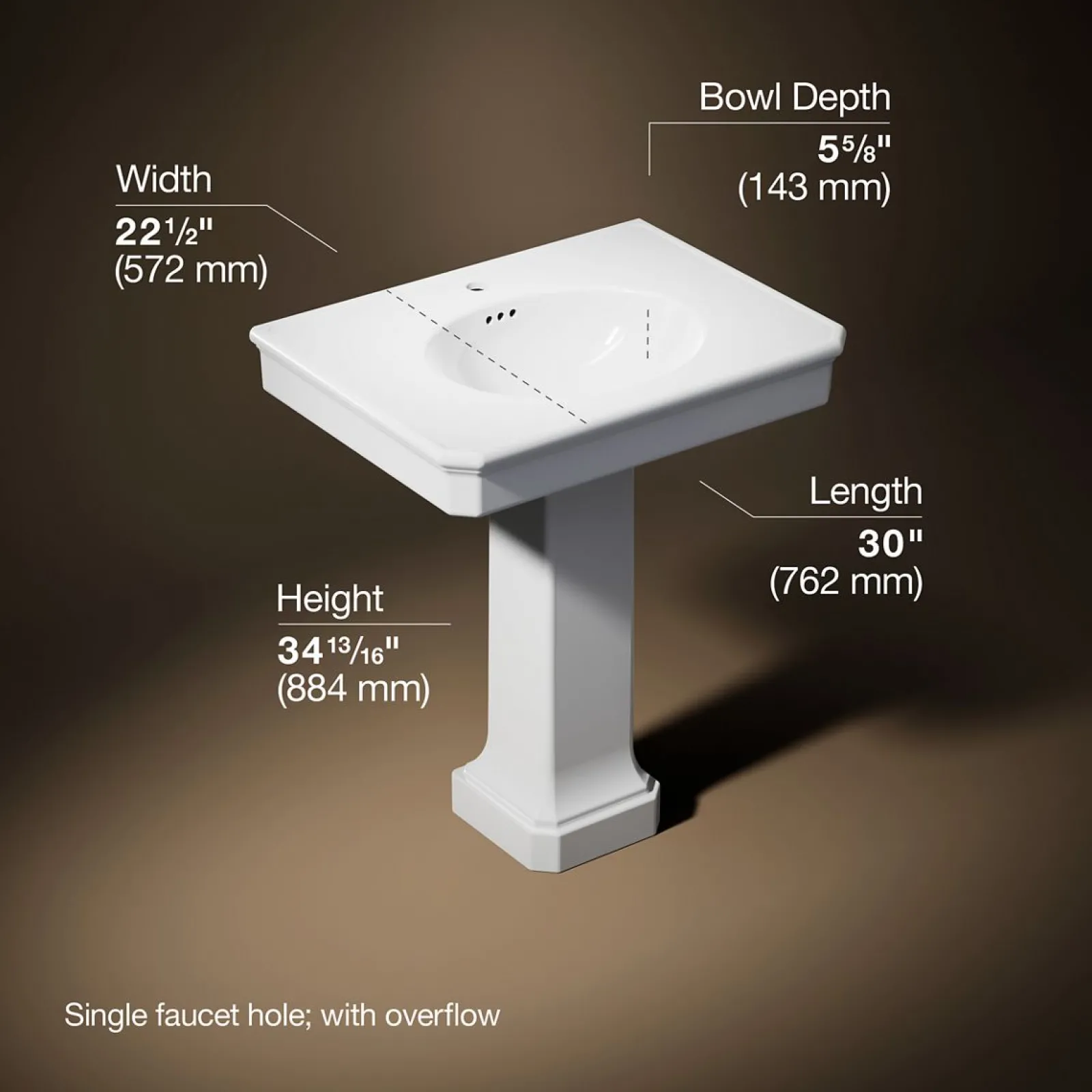 30" rectangular pedestal bathroom sink^Kohler Best