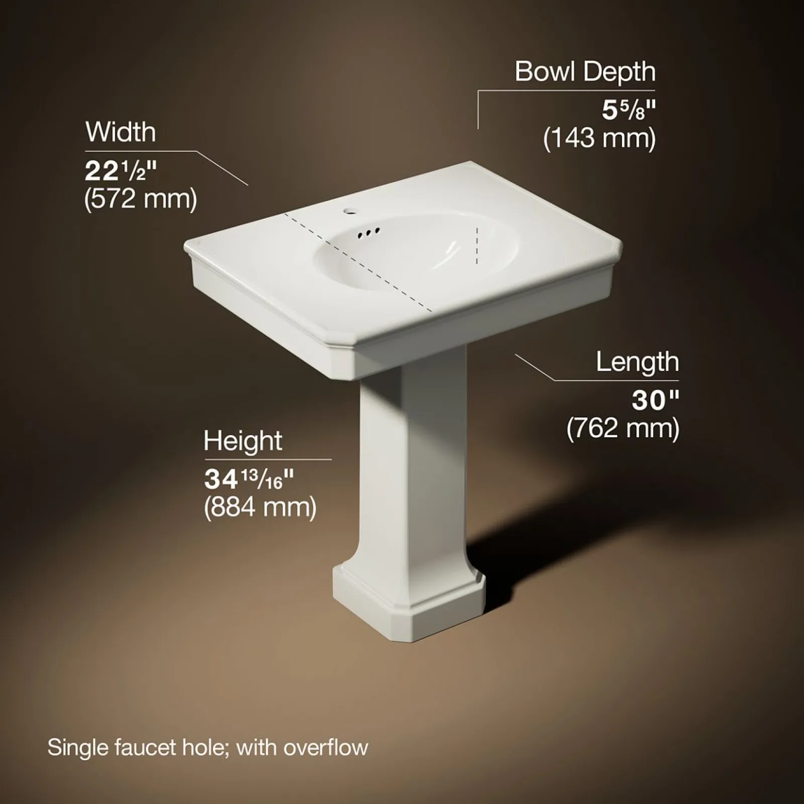 30" rectangular pedestal bathroom sink^Kohler Best