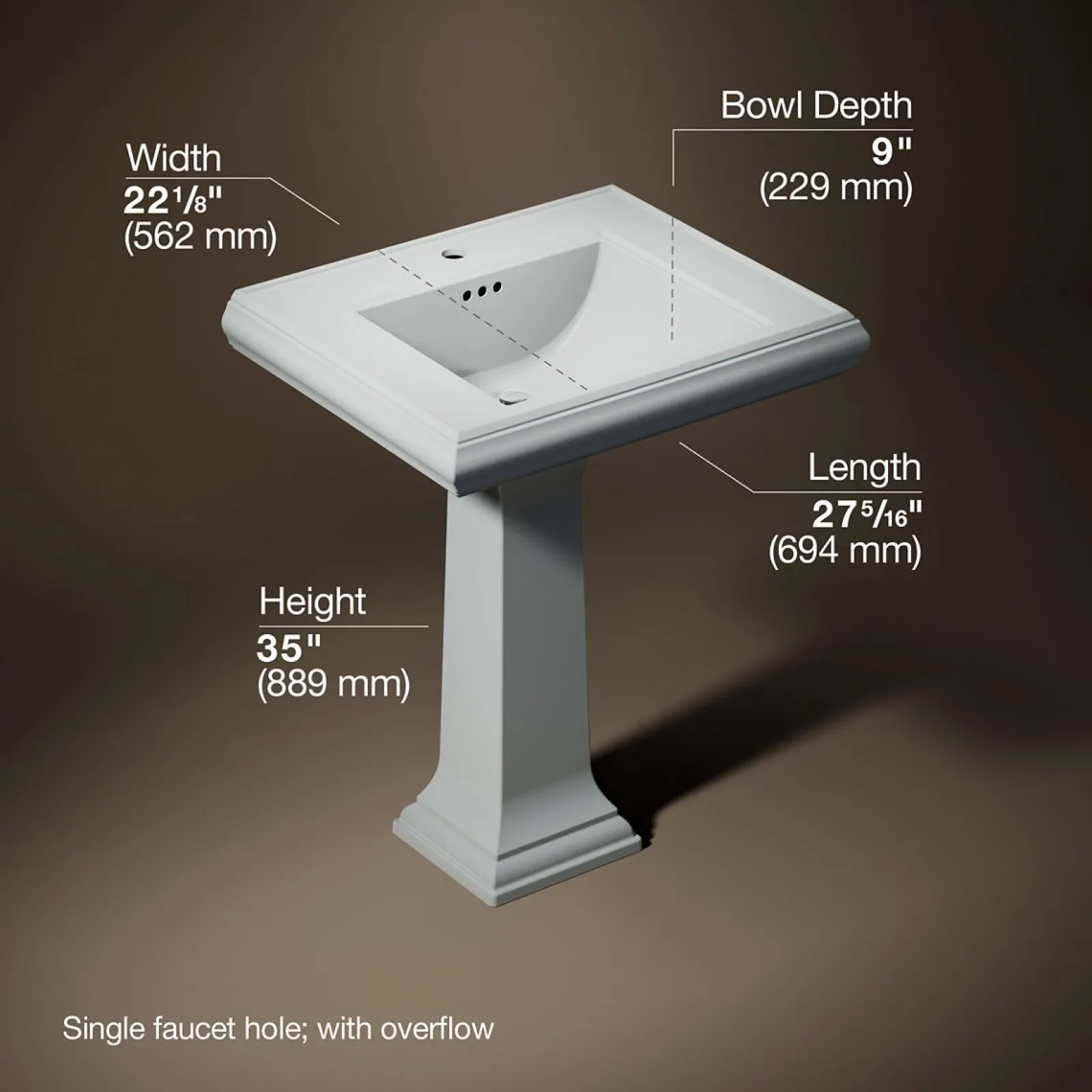 27-1/4" rectangular pedestal bathroom sink^Kohler Online