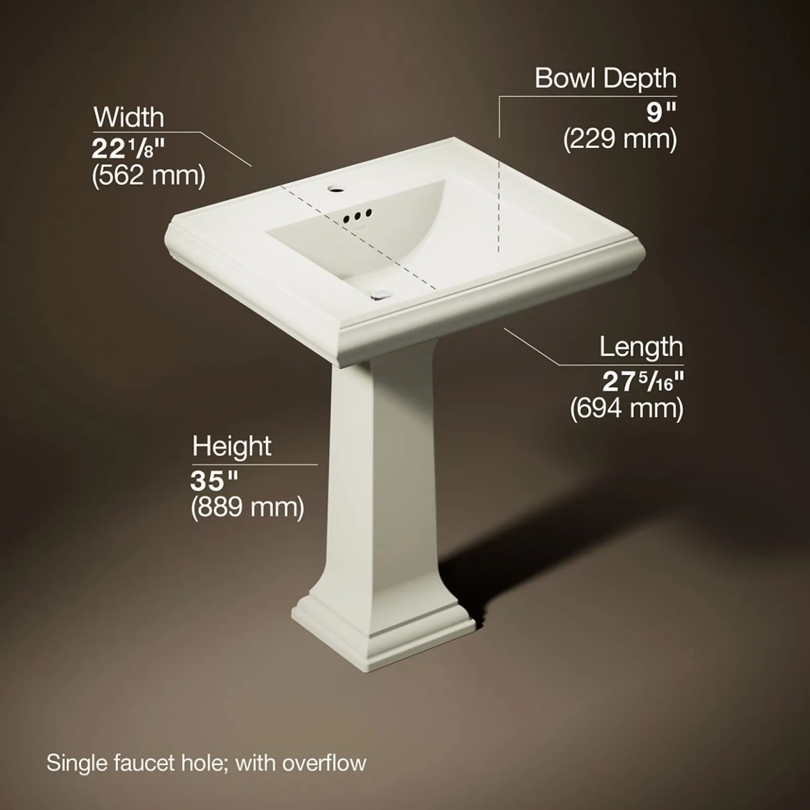 27-1/4" rectangular pedestal bathroom sink^Kohler Online