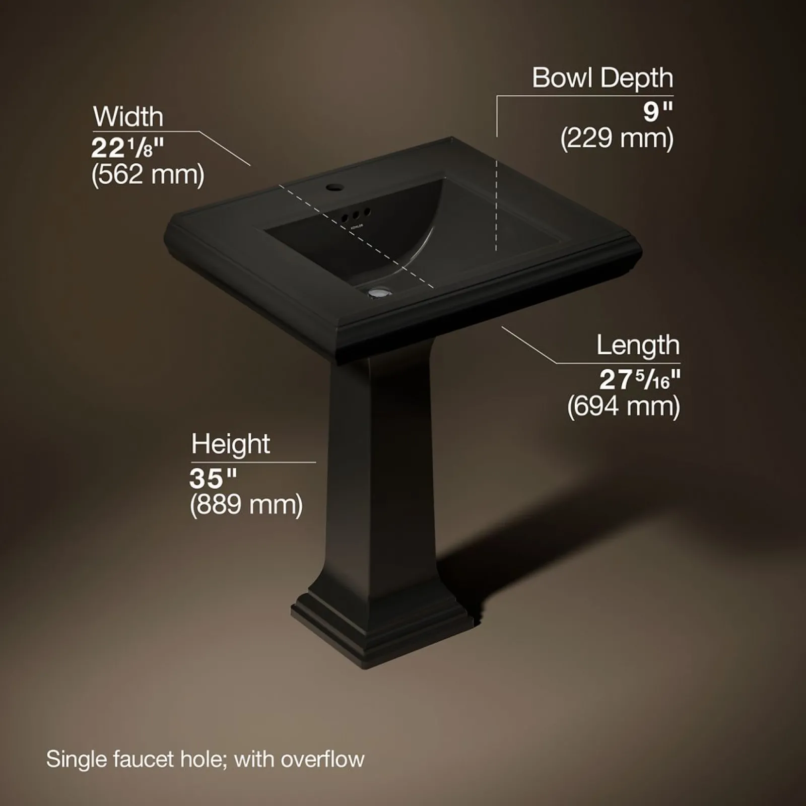 27-1/4" rectangular pedestal bathroom sink^Kohler Online