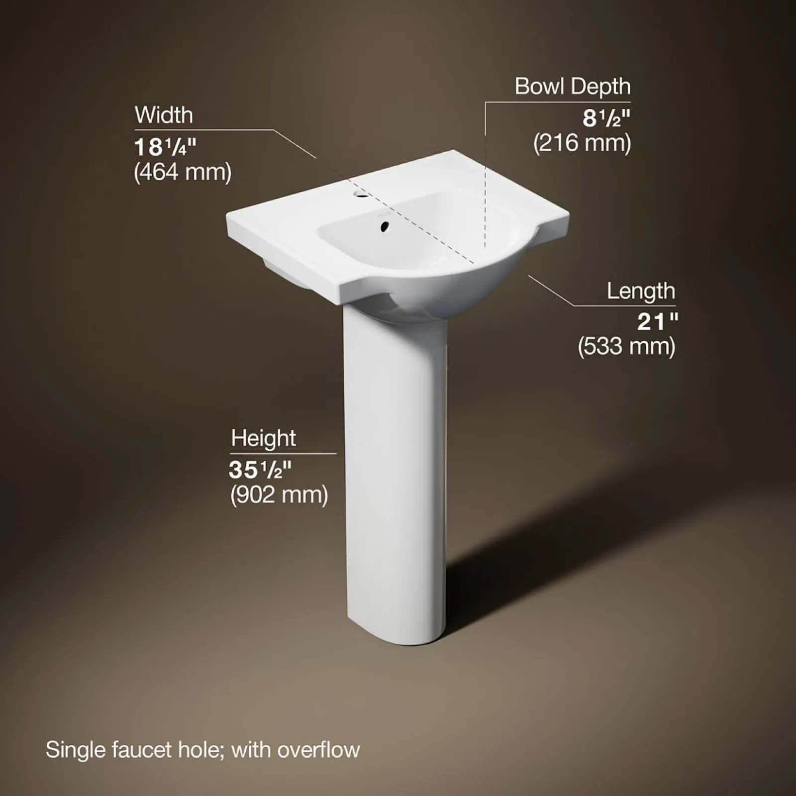 21" rectangular pedestal bathroom sink^Kohler Sale