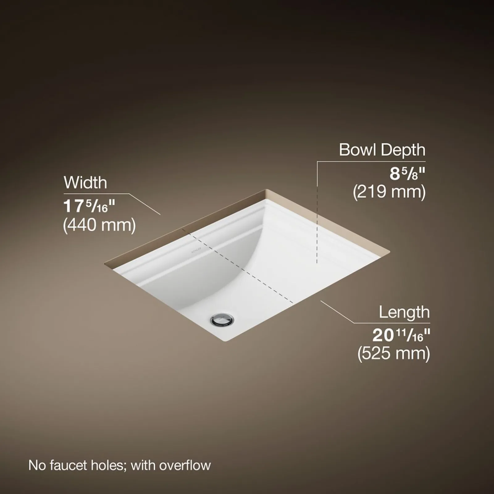 20" rectangular undermount bathroom sink^Kohler Clearance