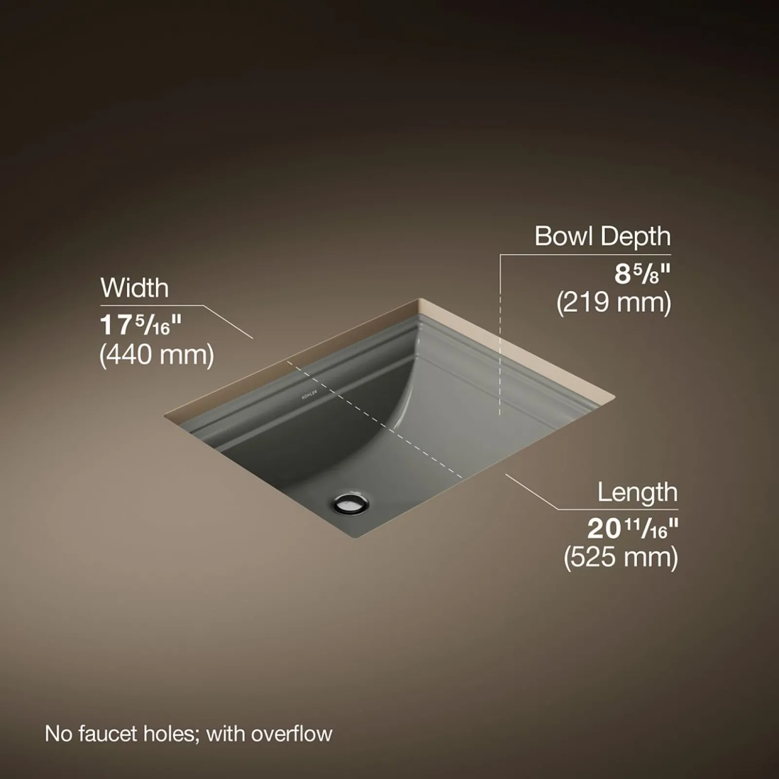 20" rectangular undermount bathroom sink^Kohler Clearance
