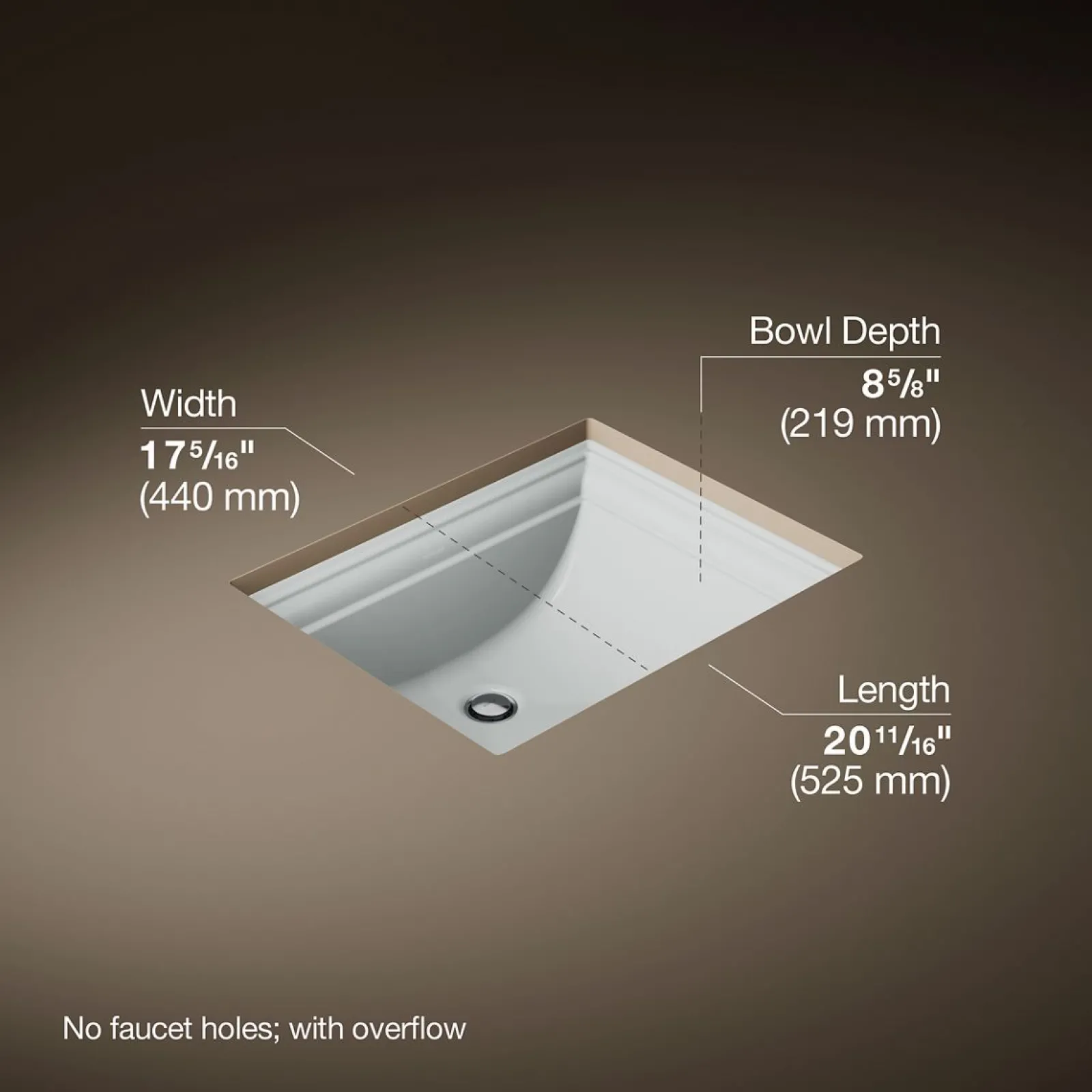 20" rectangular undermount bathroom sink^Kohler Clearance