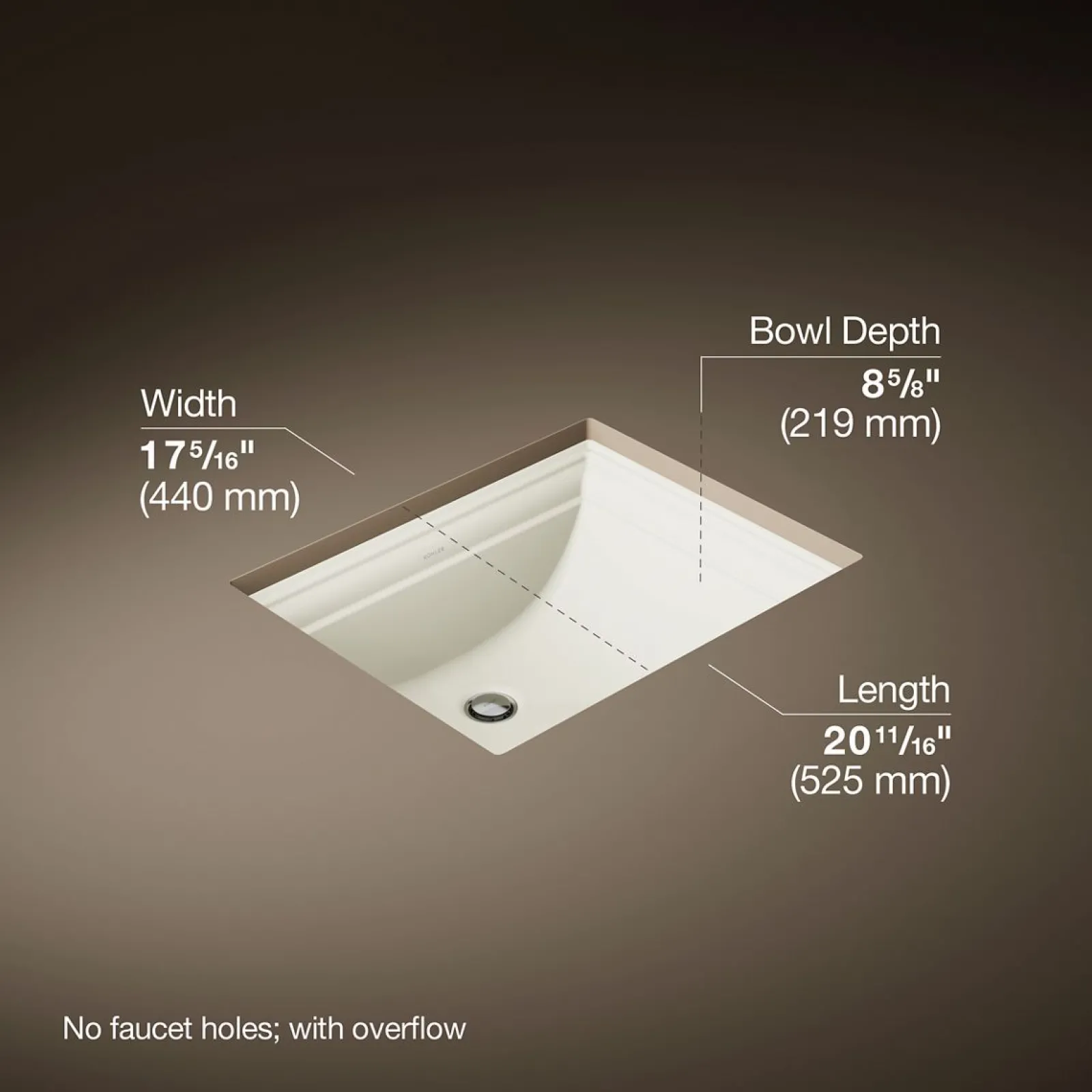 20" rectangular undermount bathroom sink^Kohler Clearance