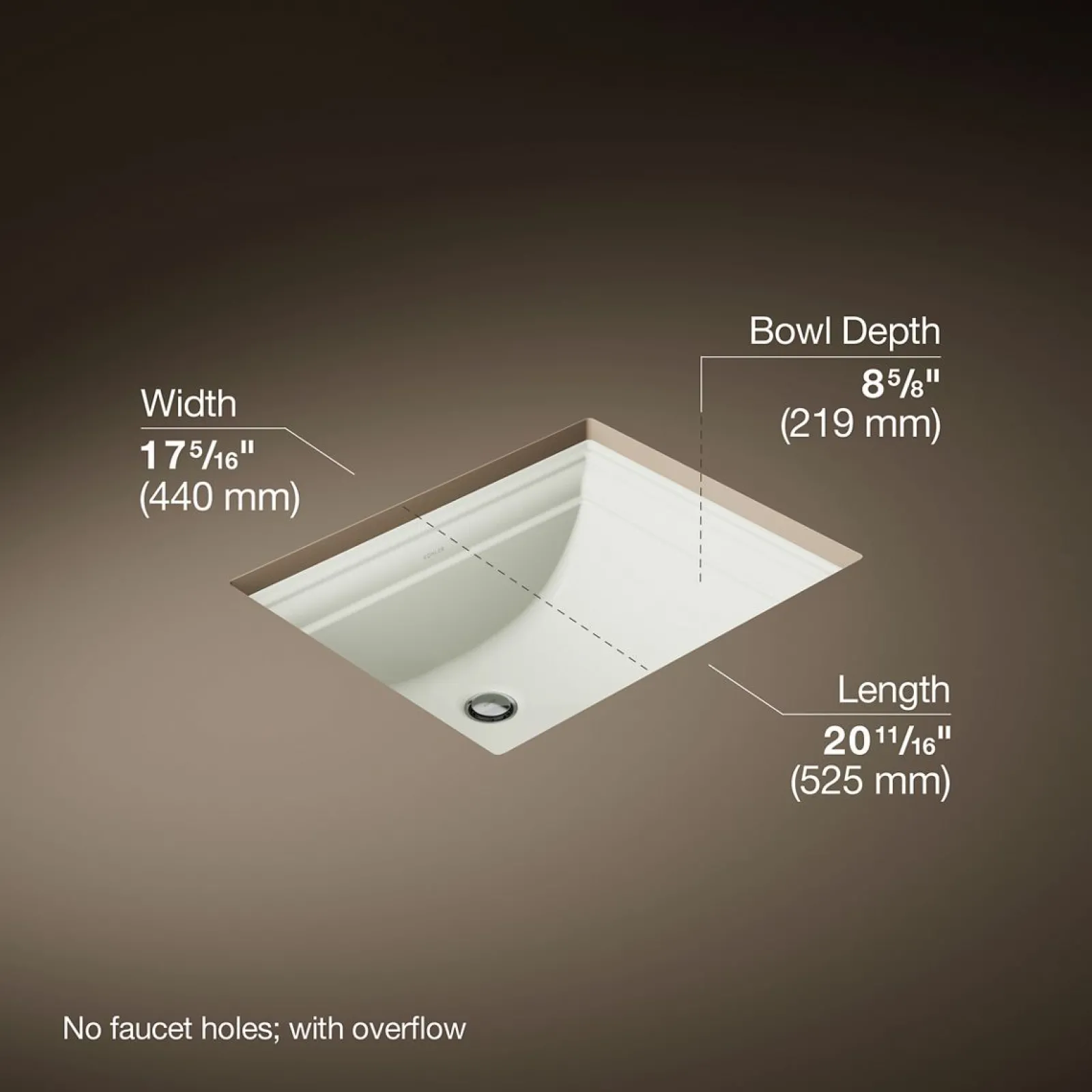 20" rectangular undermount bathroom sink^Kohler Clearance