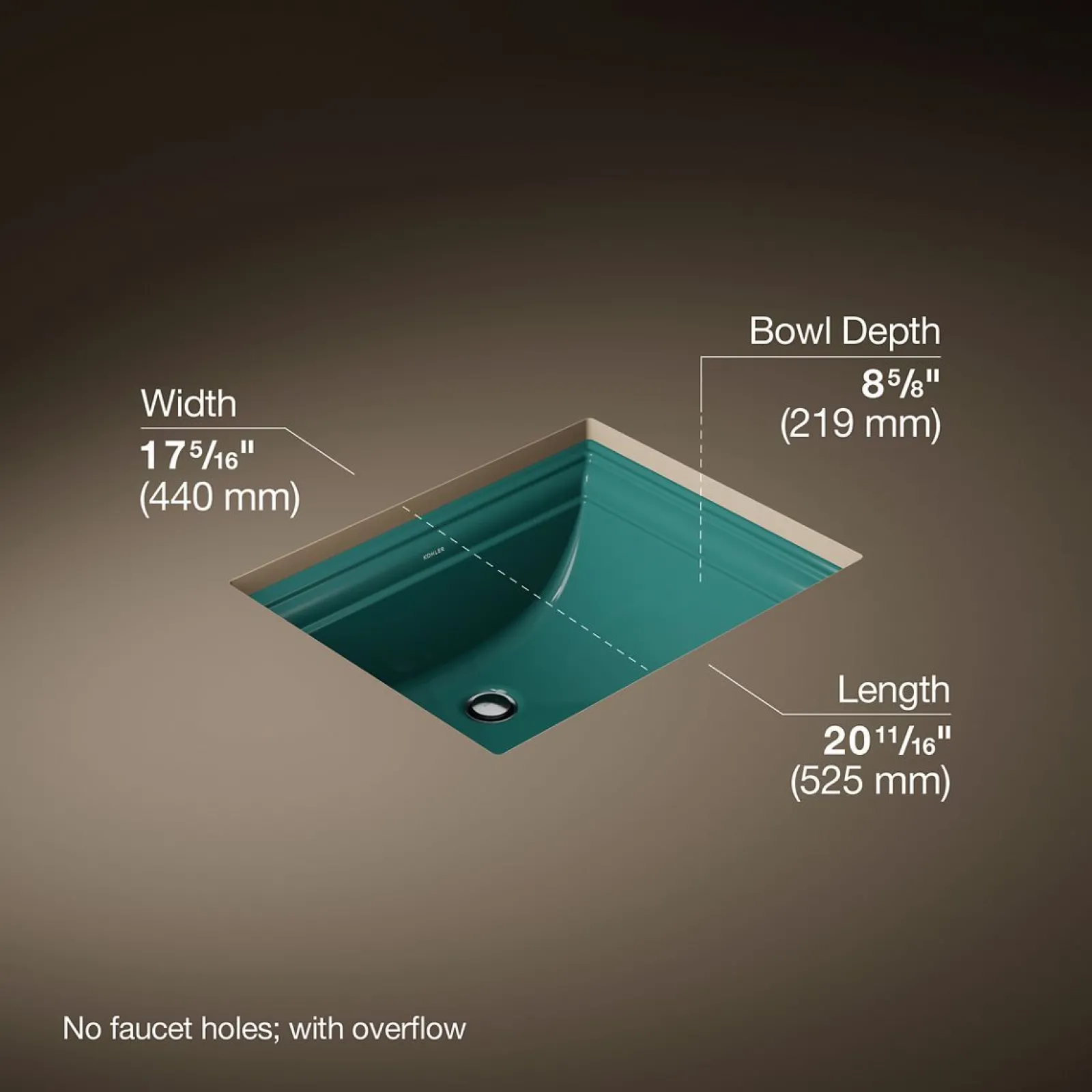 20" rectangular undermount bathroom sink^Kohler Clearance