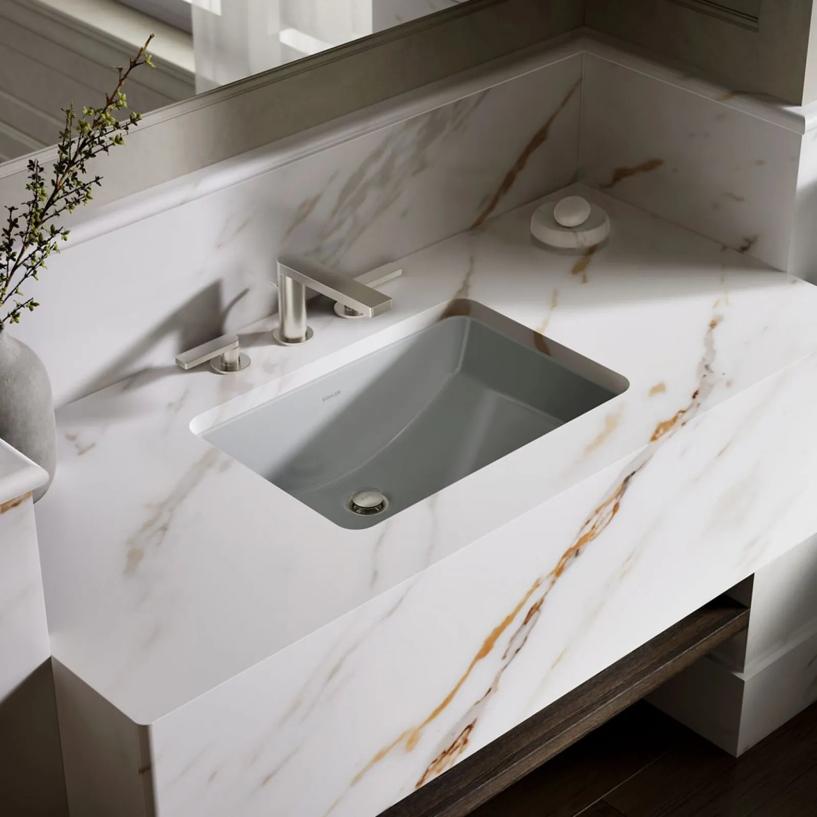 21" rectangular undermount bathroom sink^Kohler