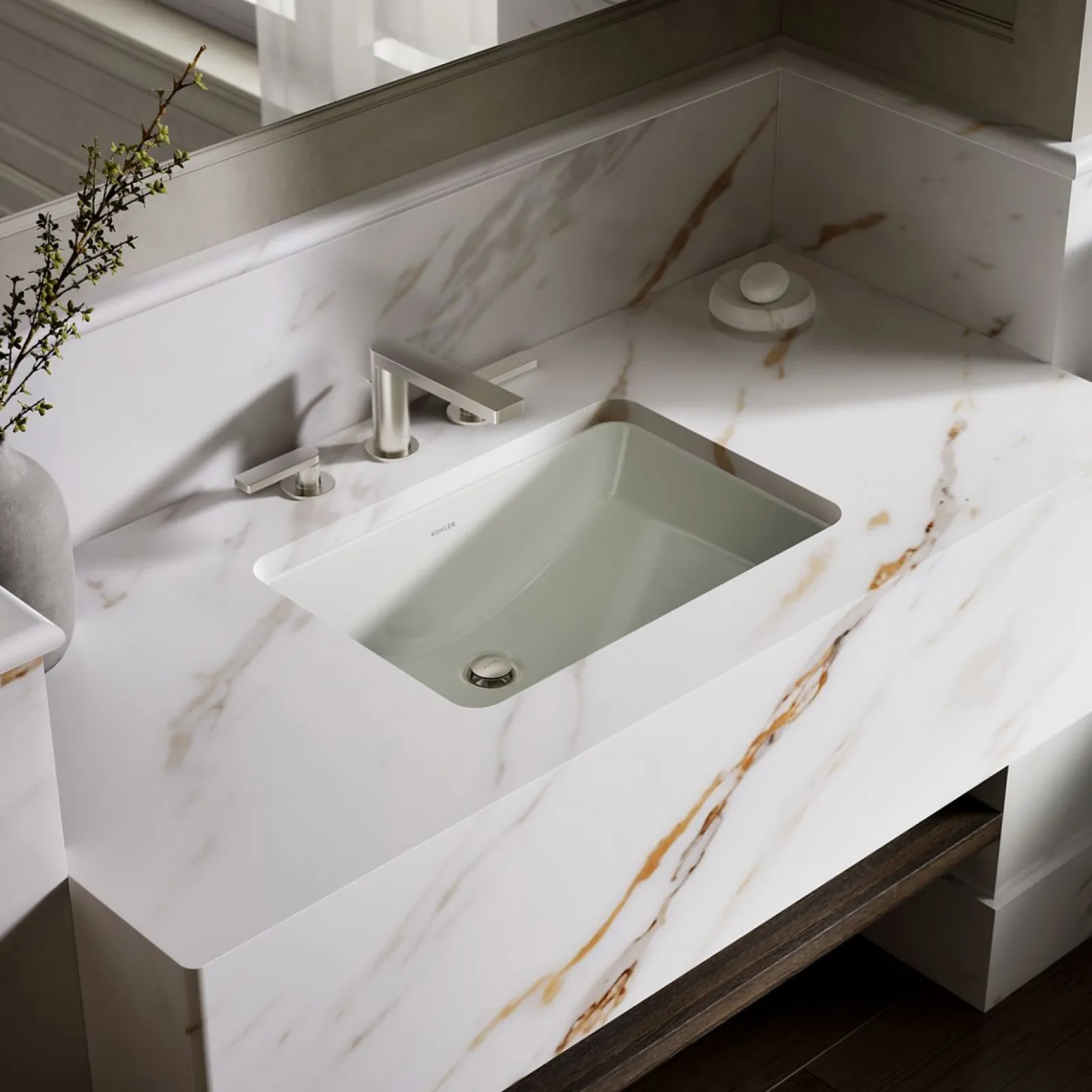 21" rectangular undermount bathroom sink^Kohler