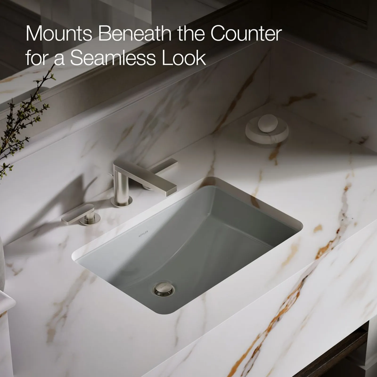 21" rectangular undermount bathroom sink^Kohler