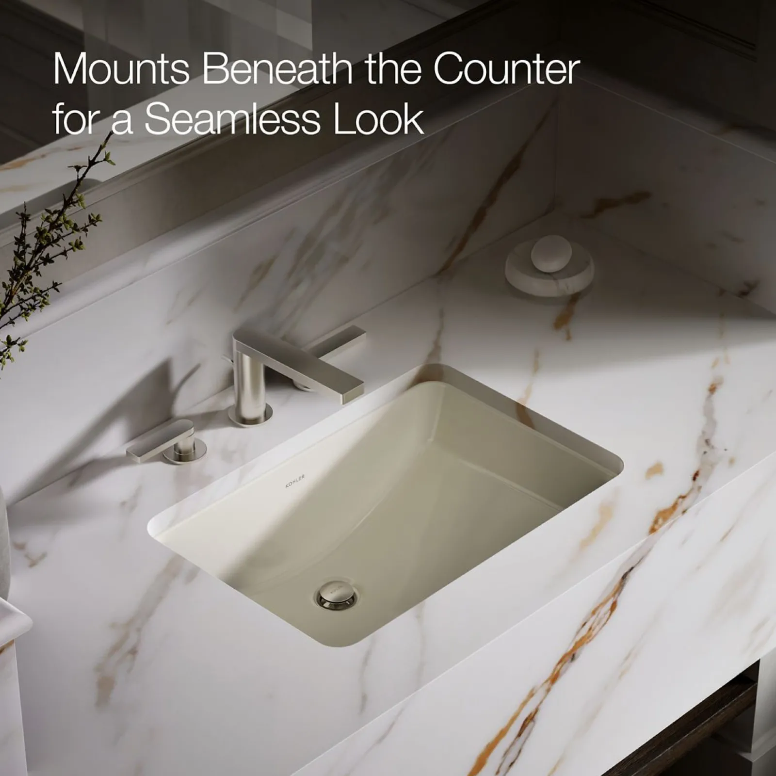 21" rectangular undermount bathroom sink^Kohler