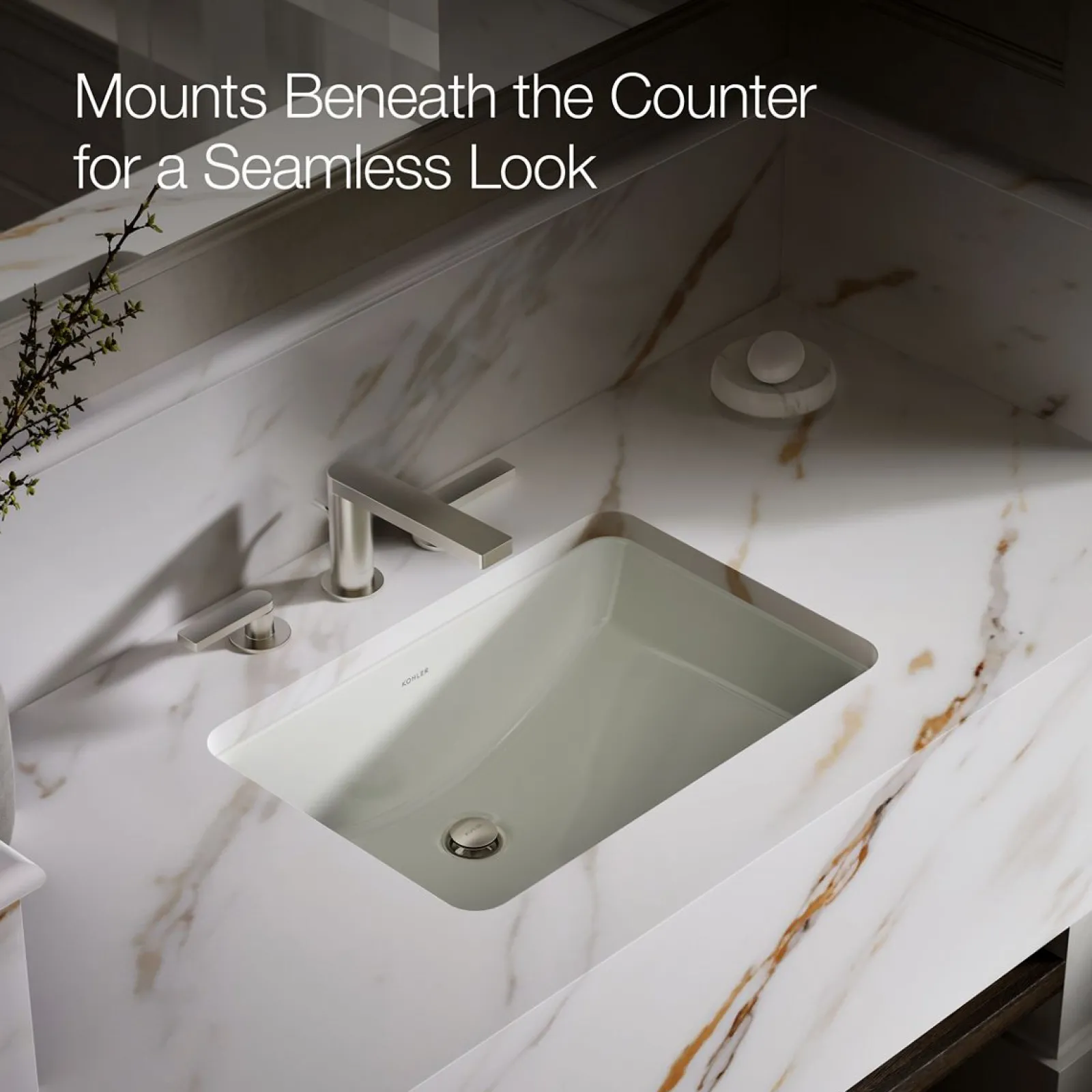 21" rectangular undermount bathroom sink^Kohler