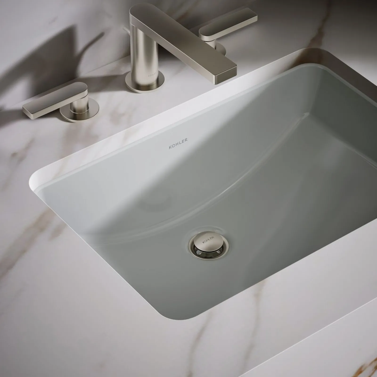 21" rectangular undermount bathroom sink^Kohler