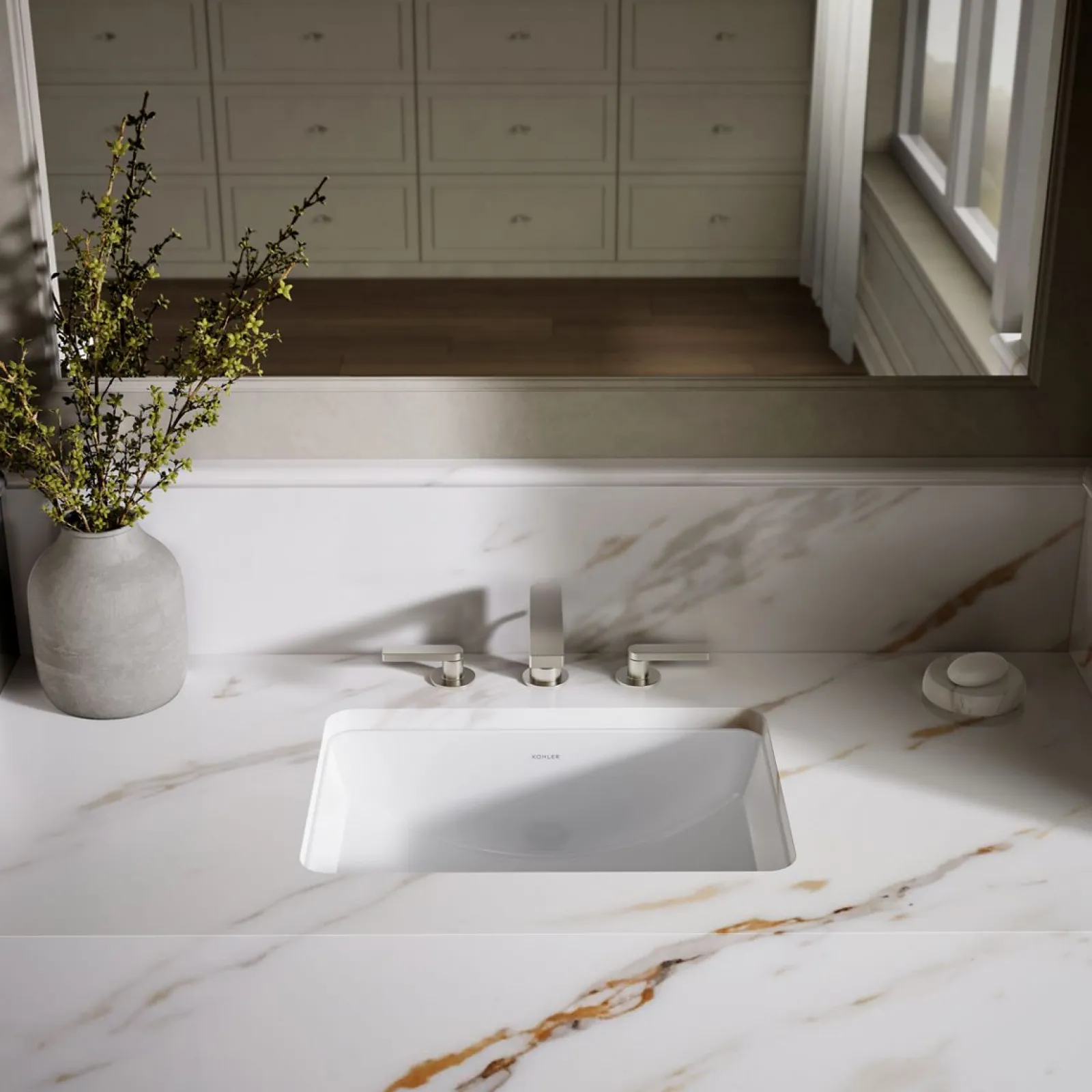 21" rectangular undermount bathroom sink^Kohler
