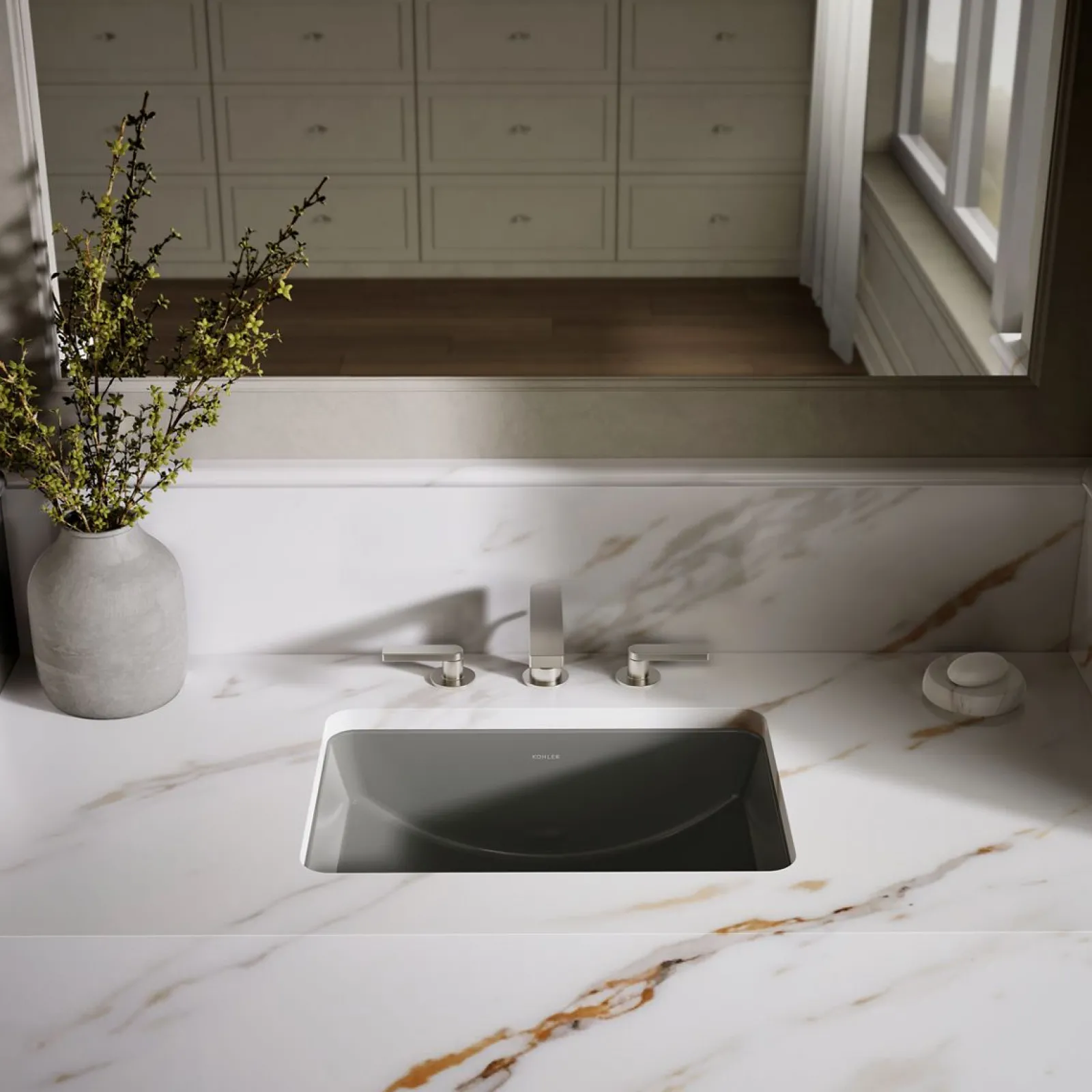 21" rectangular undermount bathroom sink^Kohler