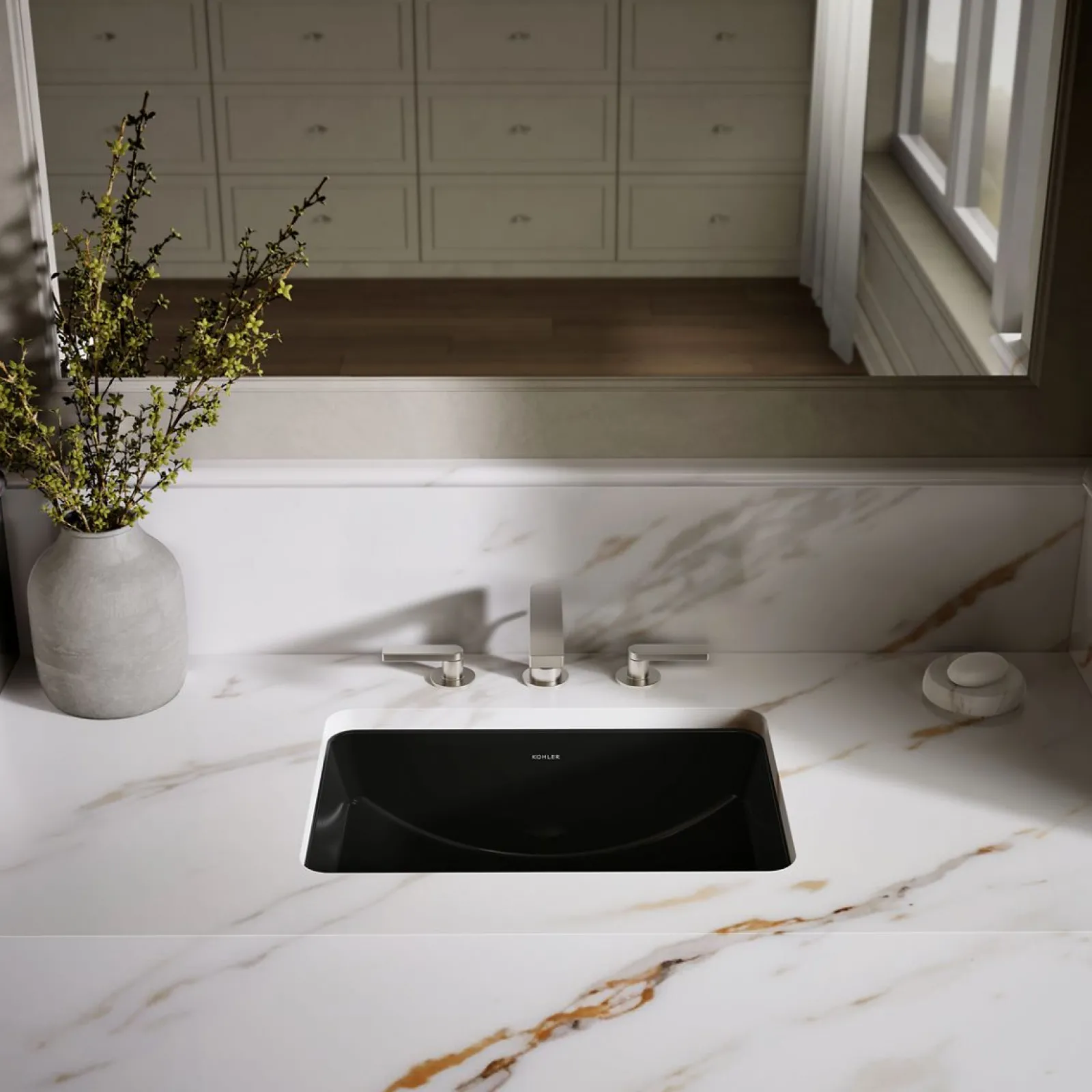 21" rectangular undermount bathroom sink^Kohler