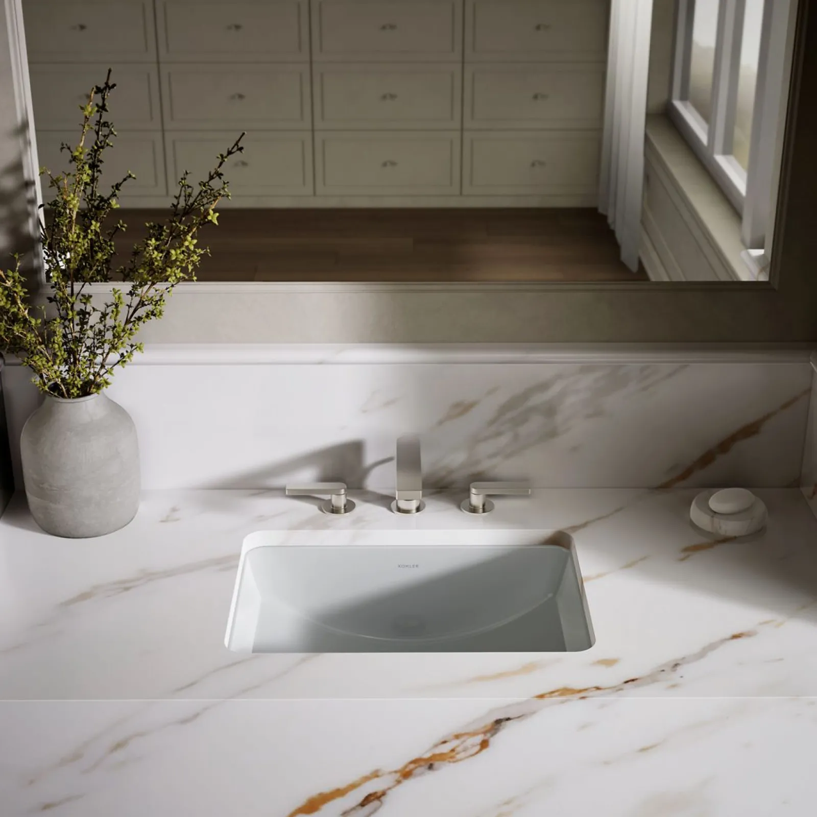 21" rectangular undermount bathroom sink^Kohler