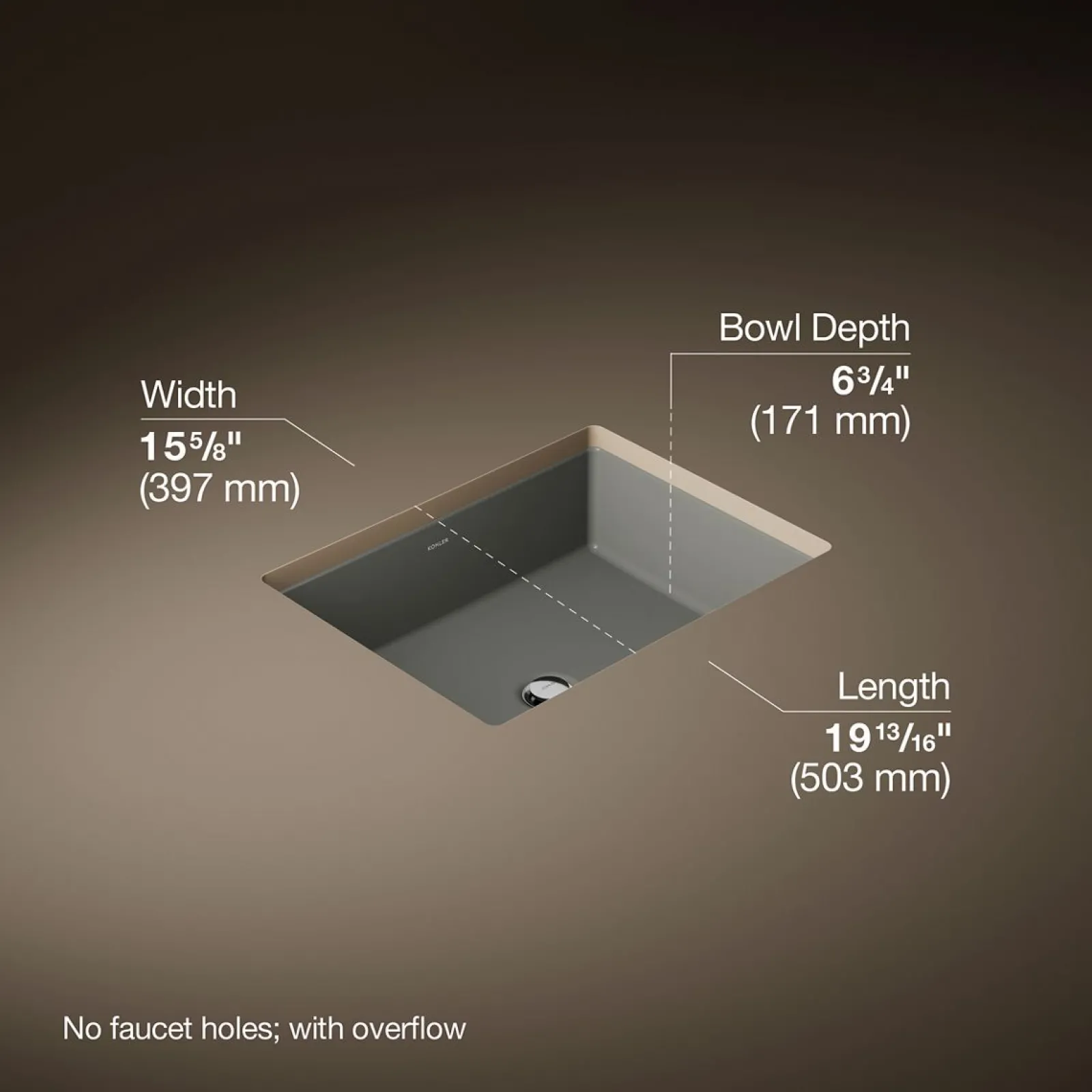 19-3/4" rectangular undermount bathroom sink^Kohler Online