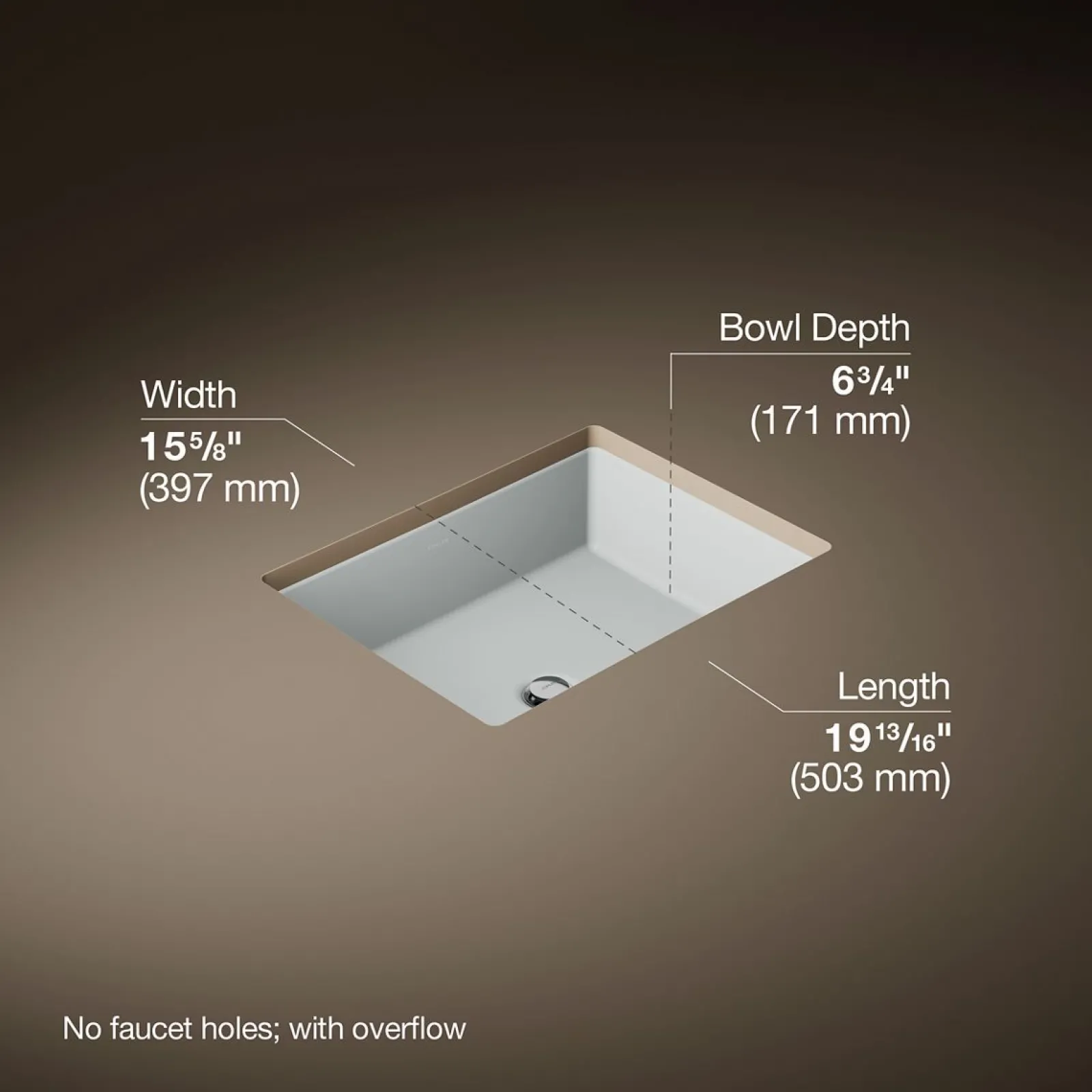 19-3/4" rectangular undermount bathroom sink^Kohler Online
