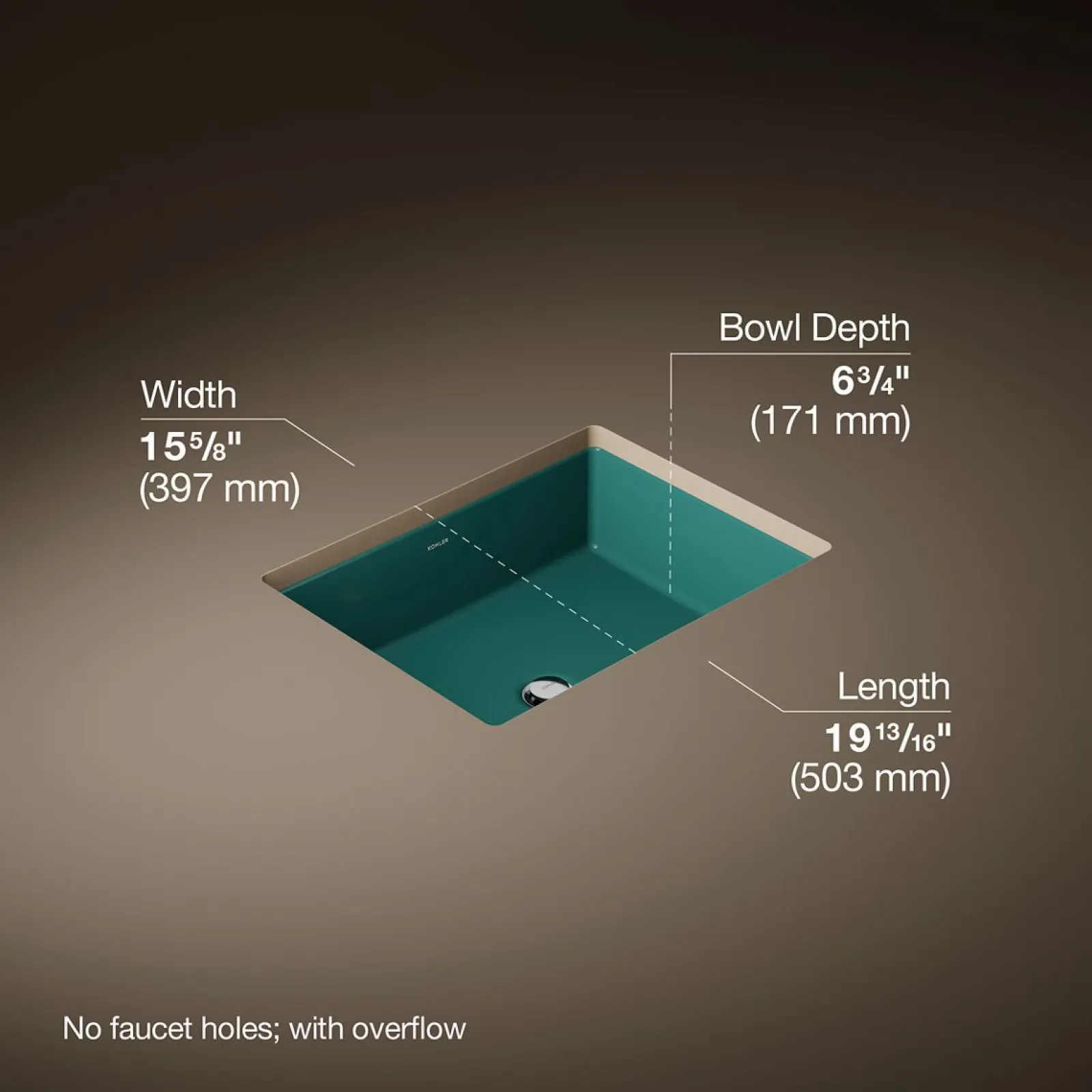 19-3/4" rectangular undermount bathroom sink^Kohler Online