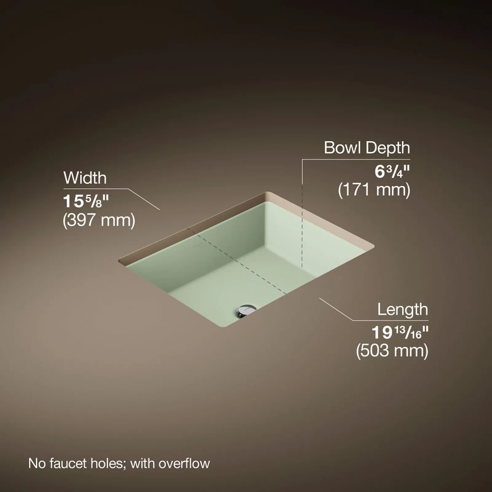 19-3/4" rectangular undermount bathroom sink^Kohler Online