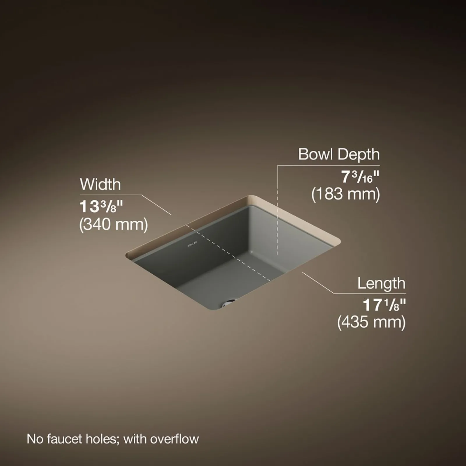 17" rectangular undermount bathroom sink^Kohler Discount