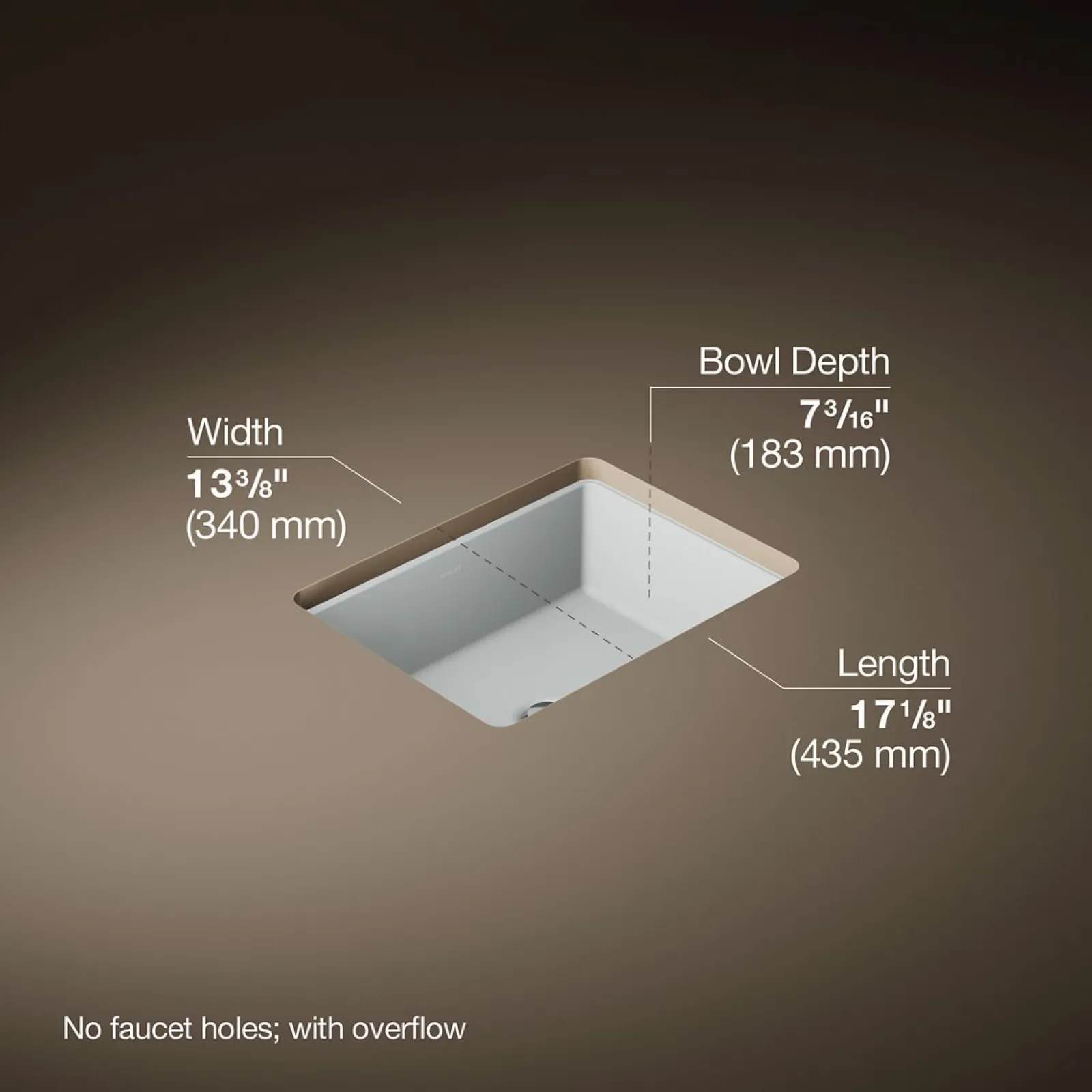 17" rectangular undermount bathroom sink^Kohler Discount