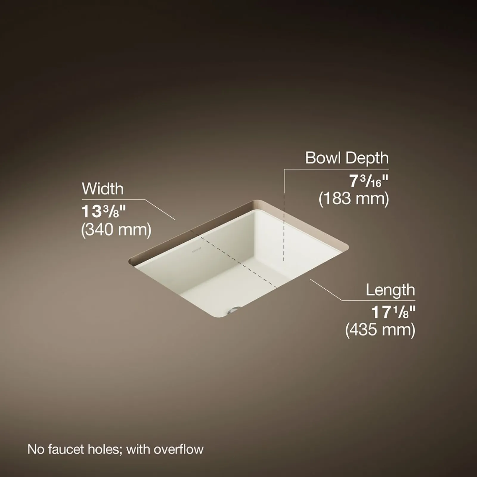 17" rectangular undermount bathroom sink^Kohler Discount