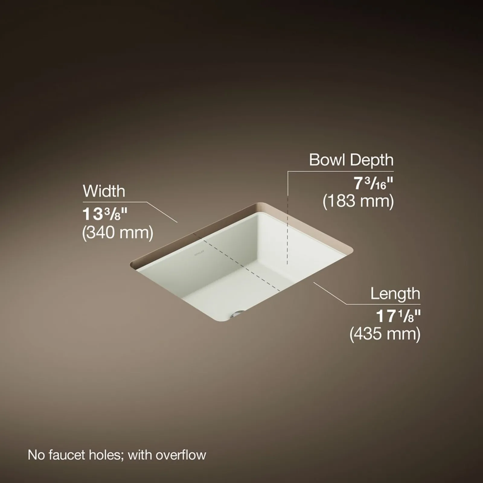 17" rectangular undermount bathroom sink^Kohler Discount